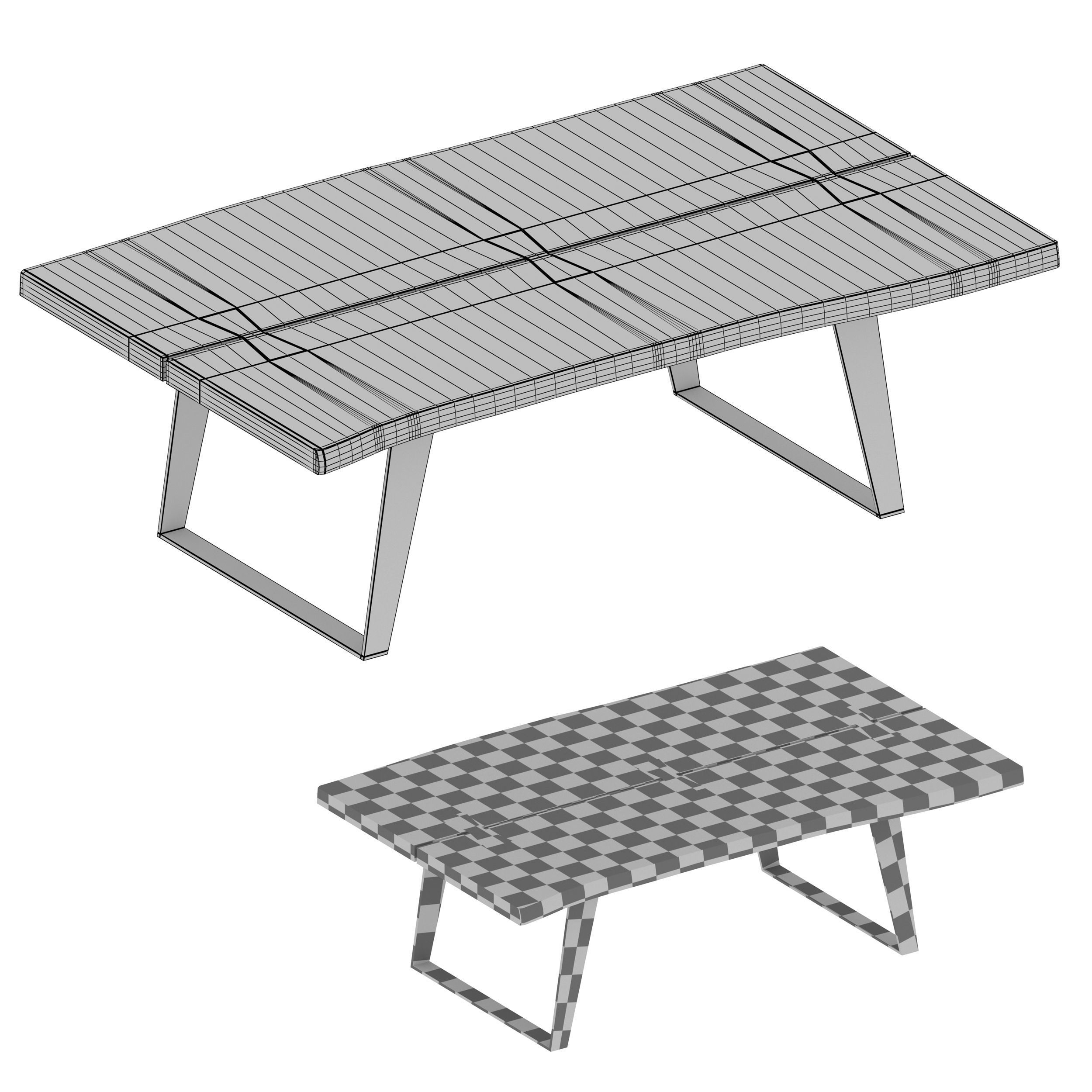Yukon Grey Coffee Table Crate and Barrel 3D model_9