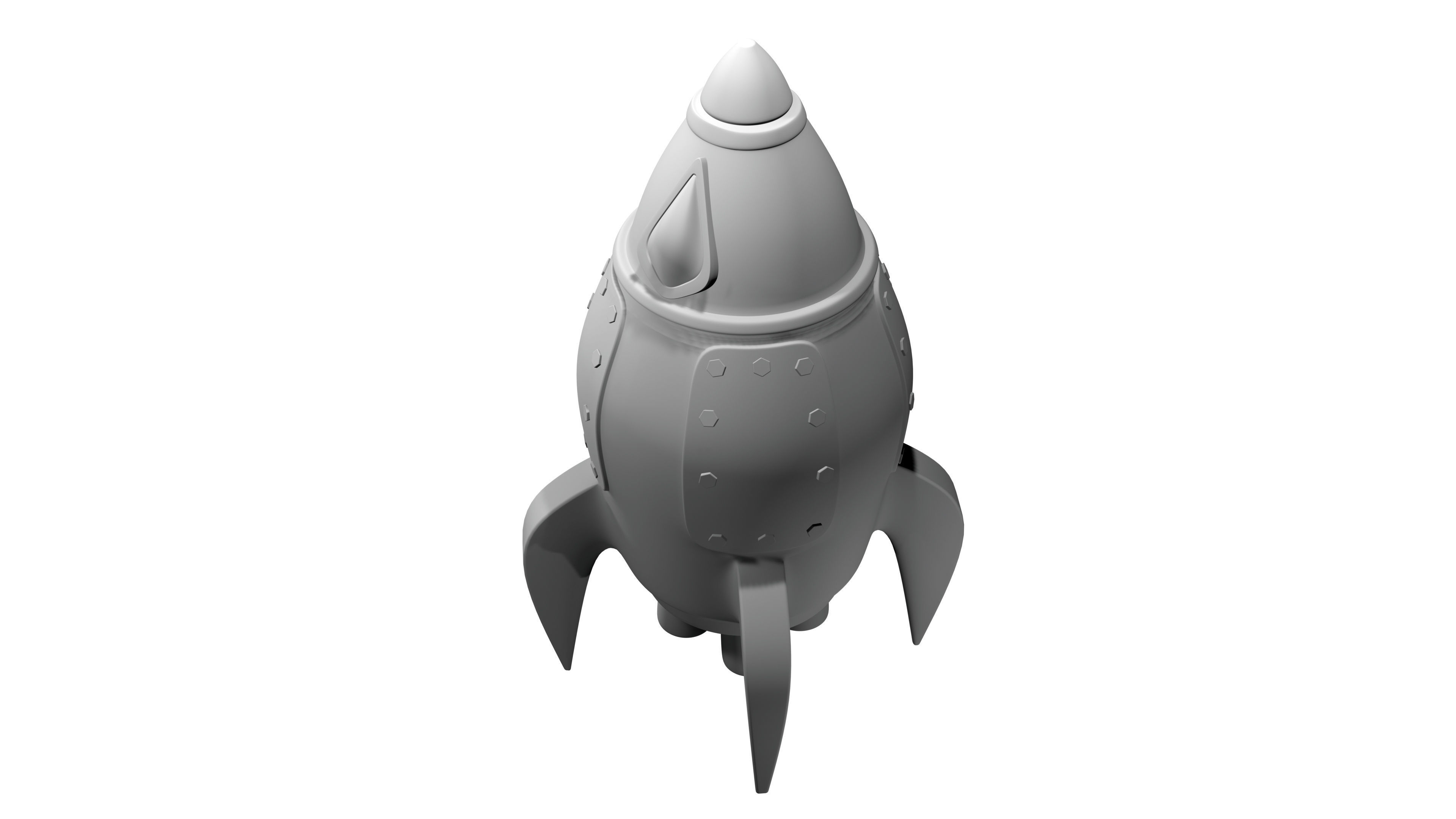 Toy Rocket Space Ship 3D model_17