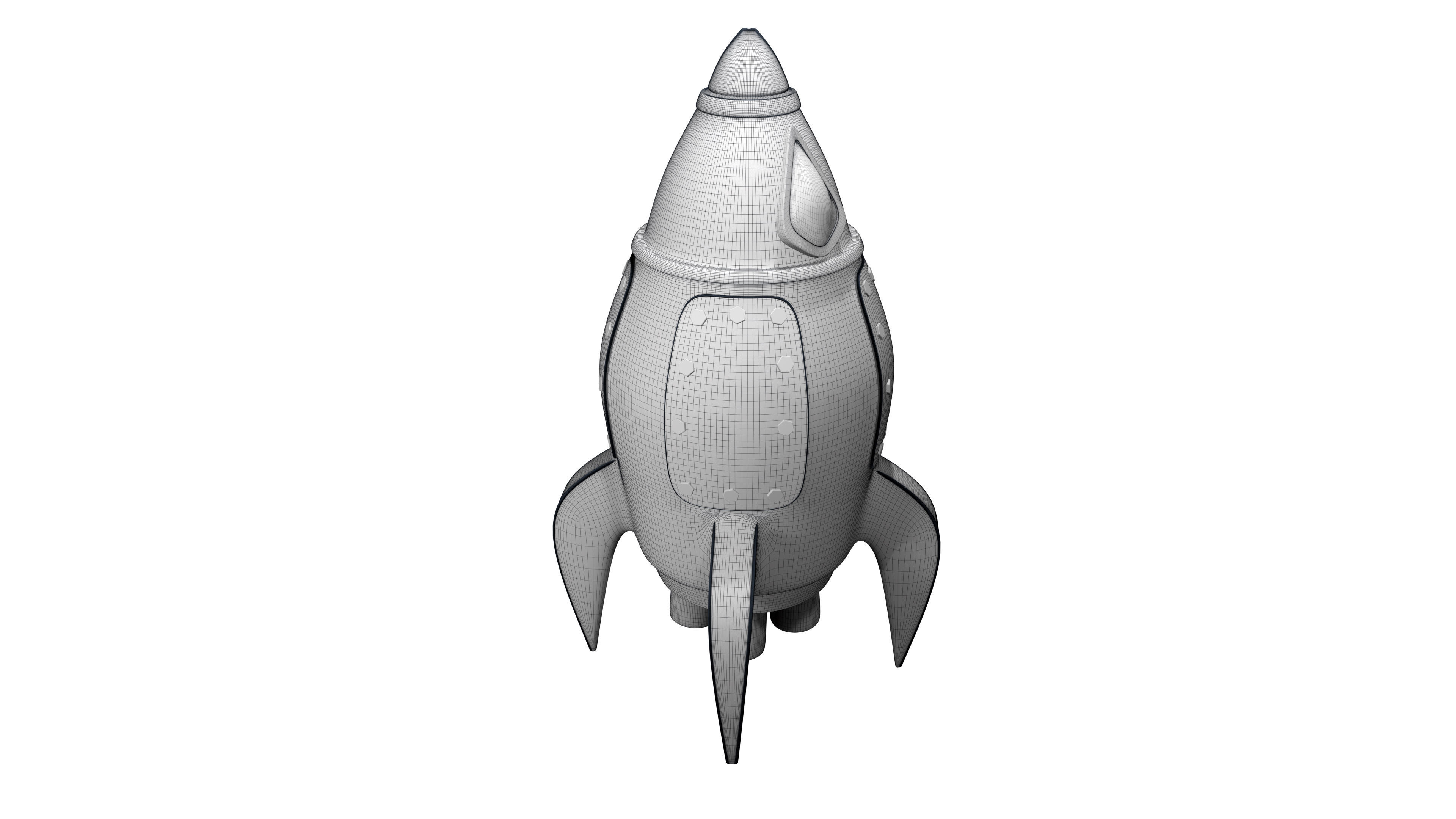 Toy Rocket Space Ship 3D model_21