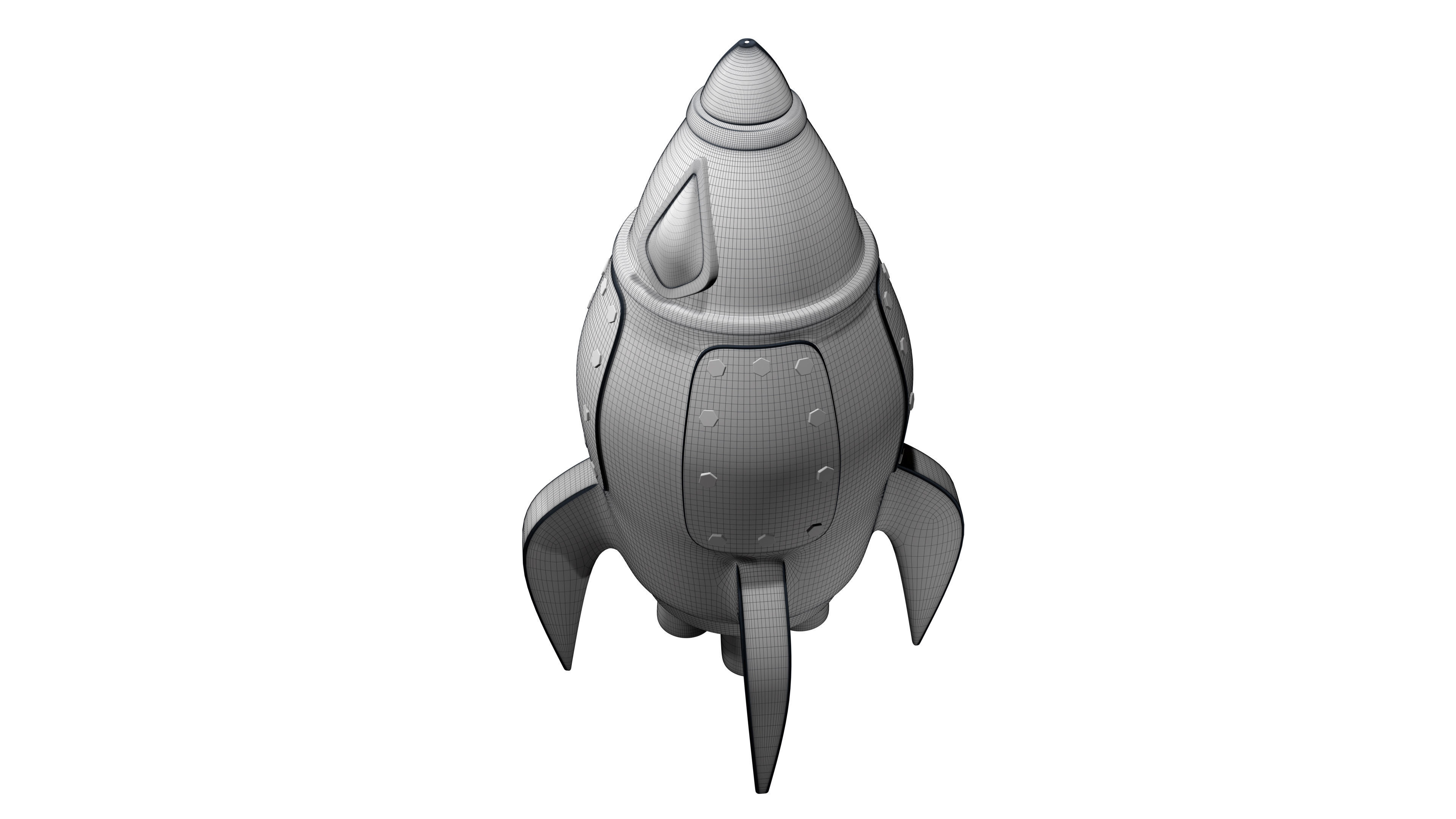 Toy Rocket Space Ship 3D model_22