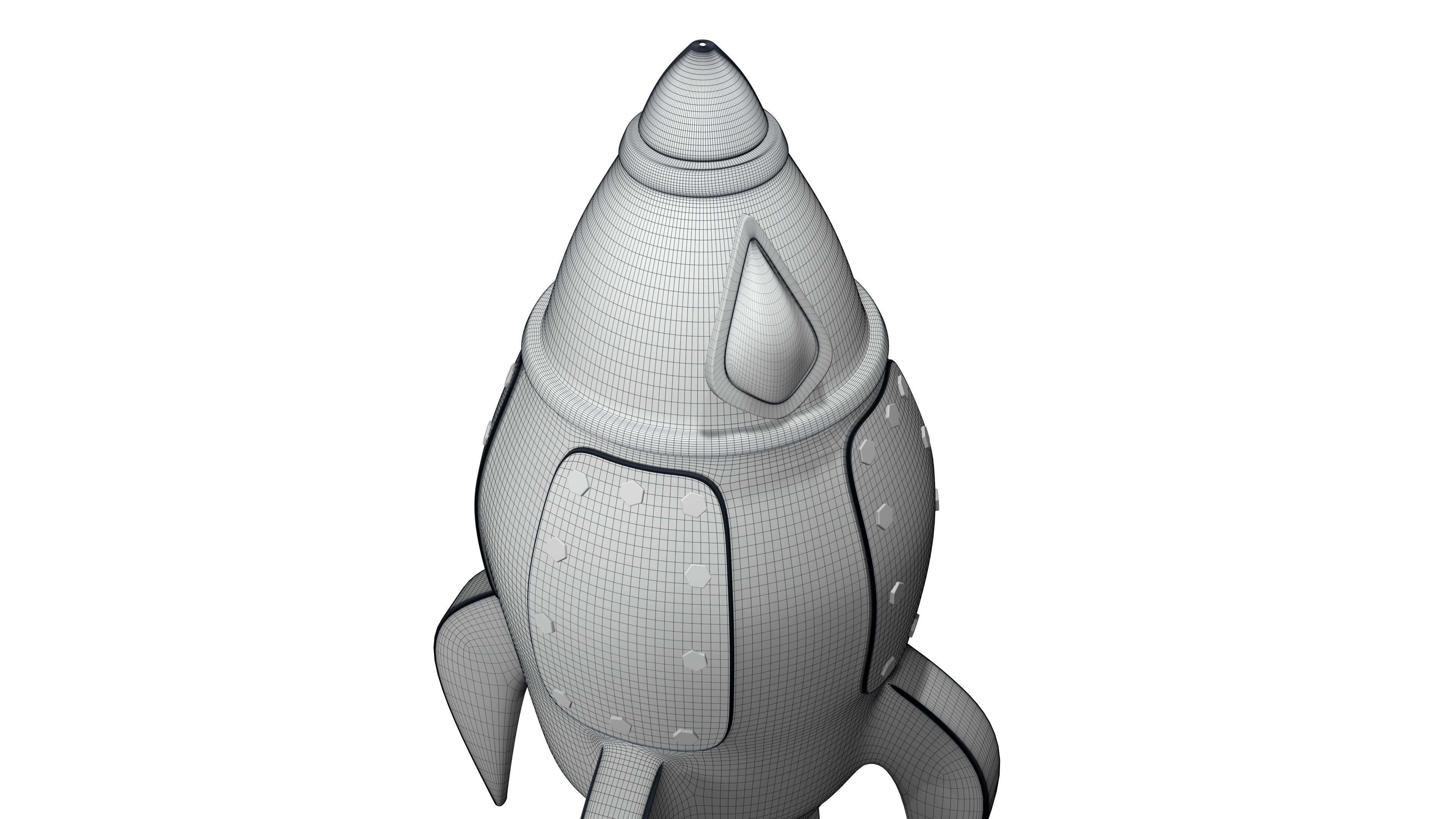 Toy Rocket Space Ship 3D model_30