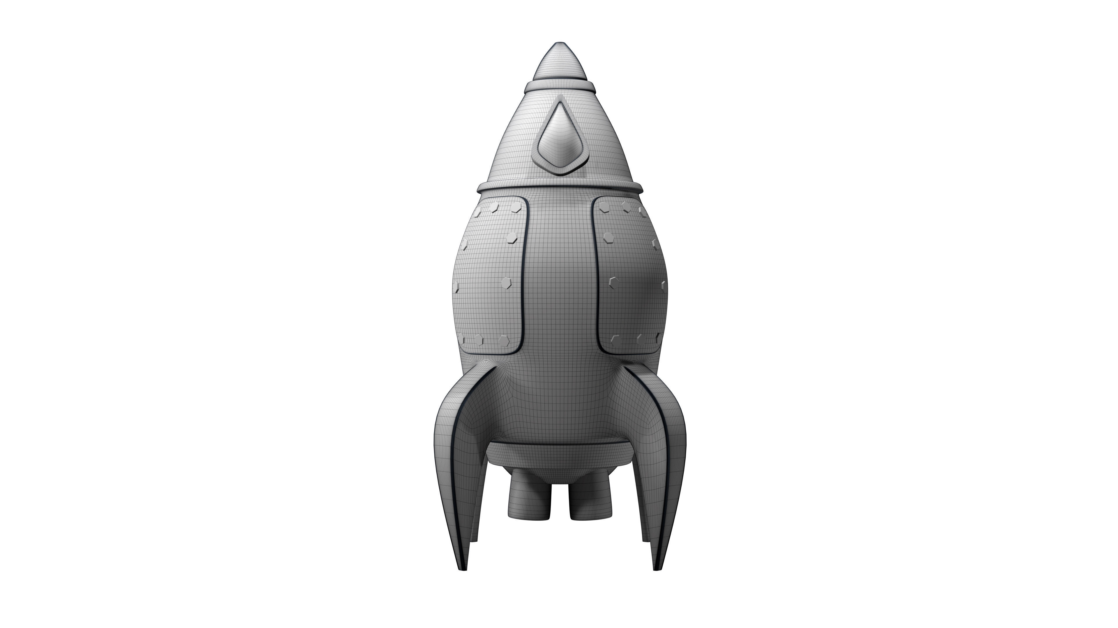 Toy Rocket Space Ship 3D model_29