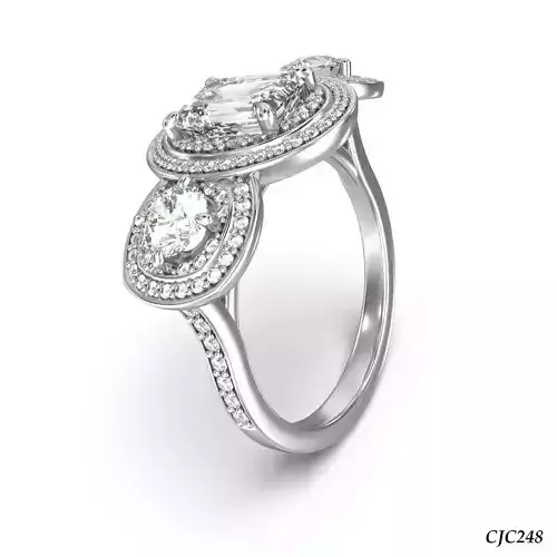 CJC0248 Ladies womans womens diamond ruby emerald ring