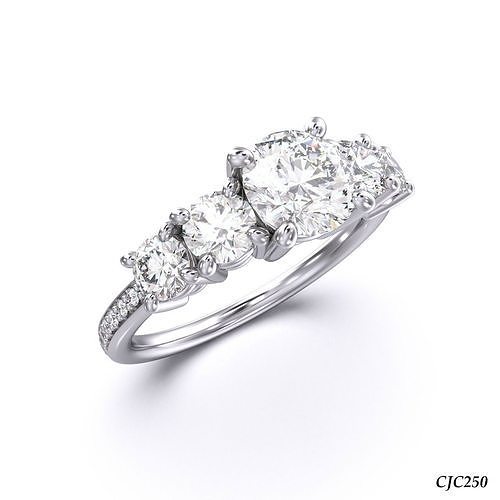CJC250 Ladies womans womens diamond  ruby emerald  Rings 3D print model