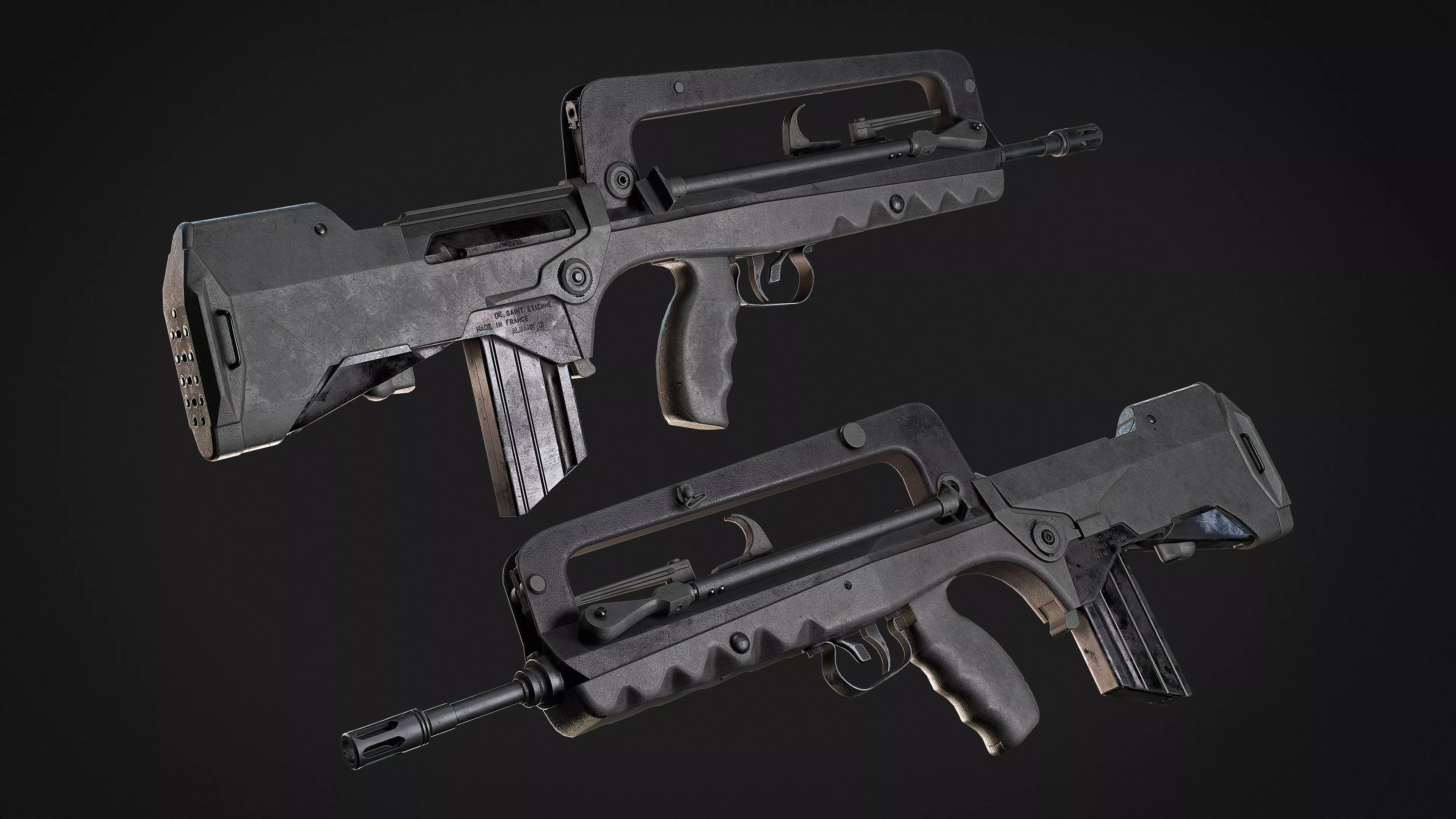 Famas F1 Low-poly 3D model_0