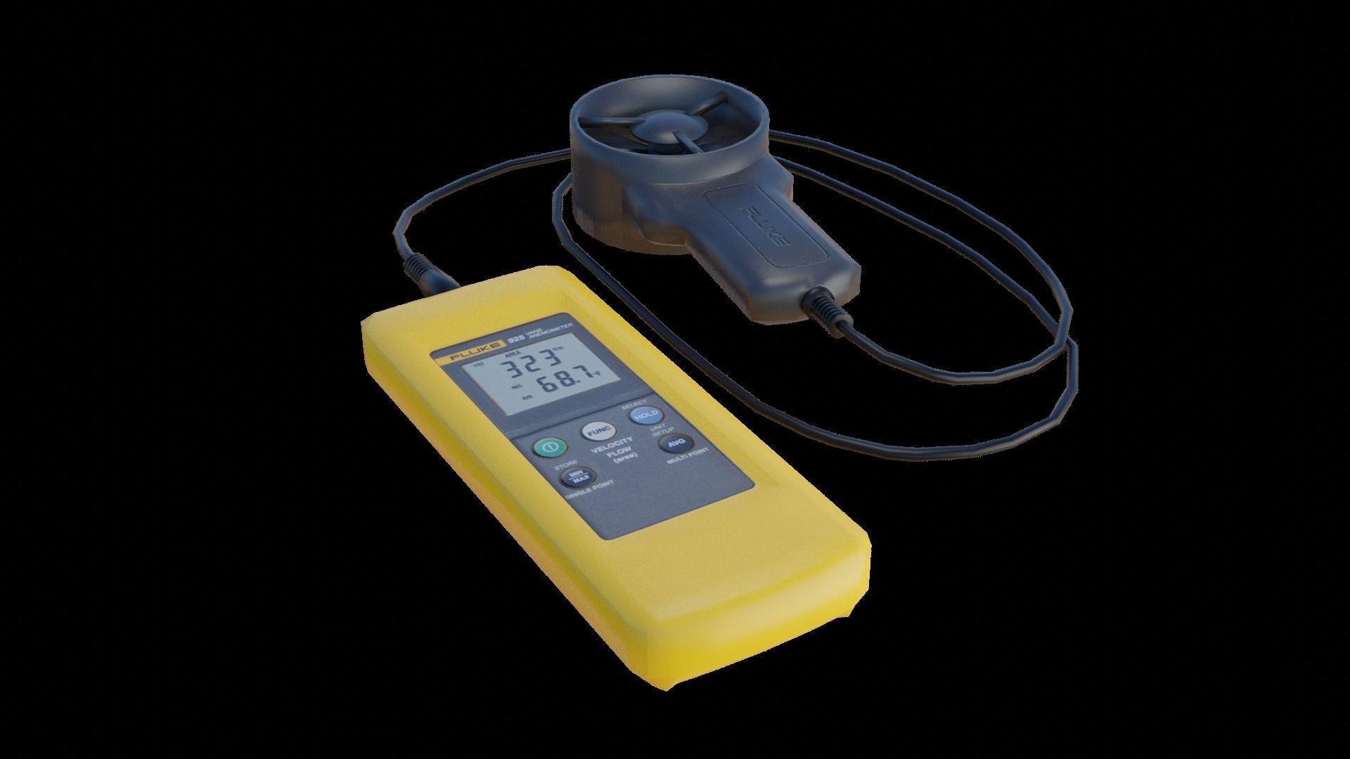Anemometer flue gas analyzer Low-poly 3D model_1