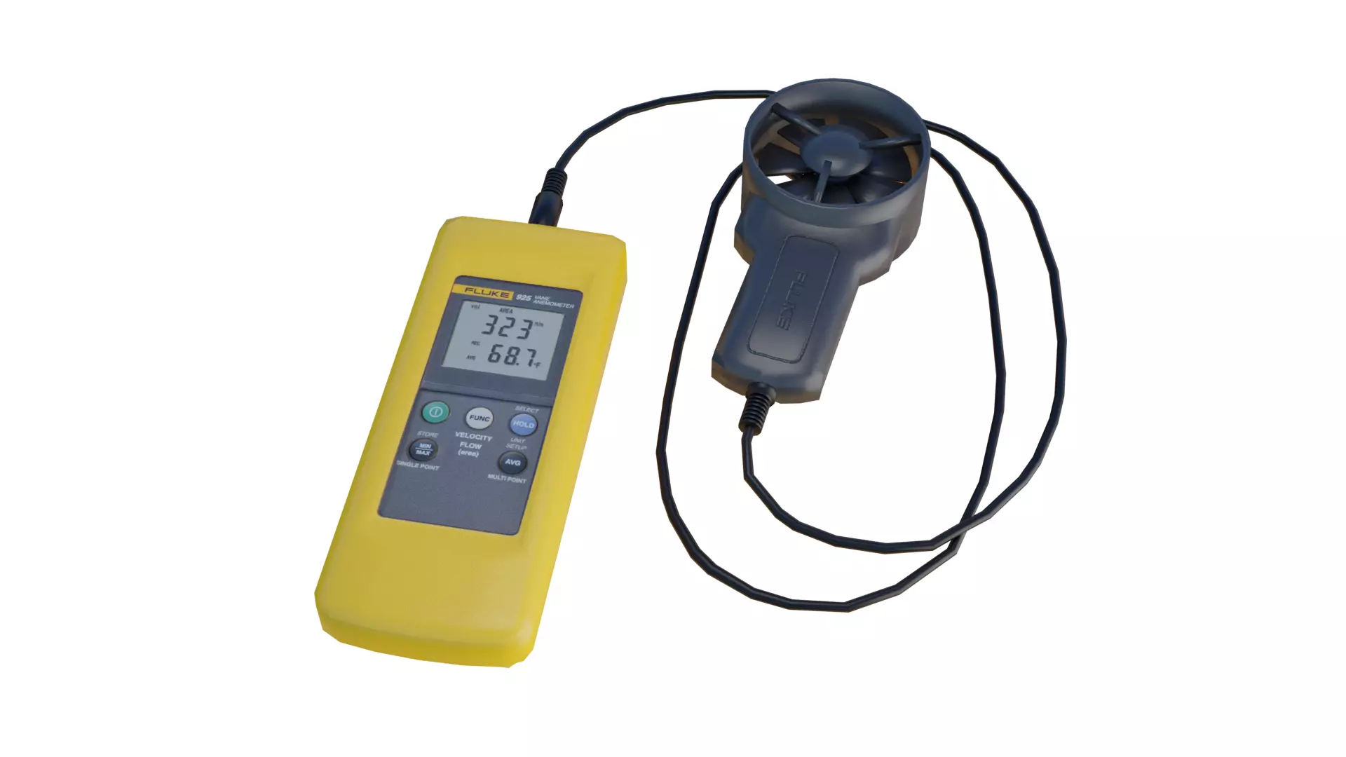 Anemometer flue gas analyzer Low-poly 3D model_0