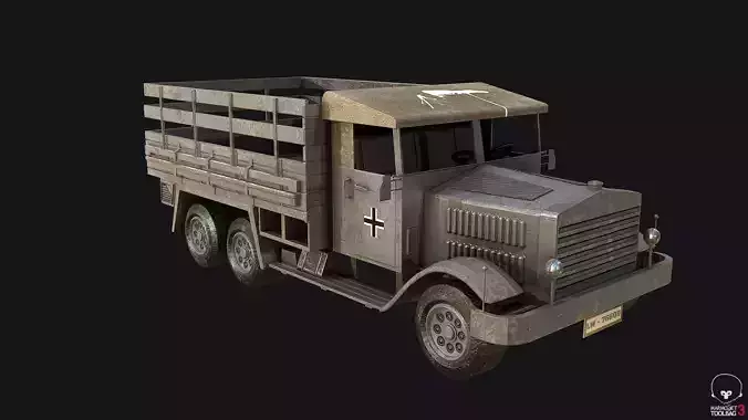 WW2 German Truck Low Poly