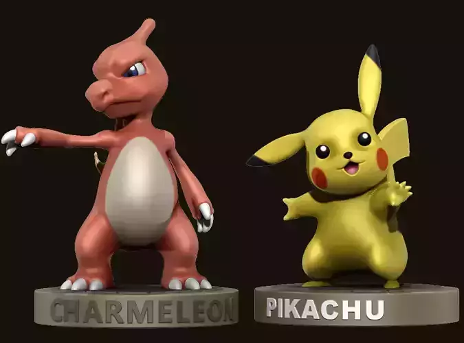 Pokemons - Pikachu and Charmeleon 