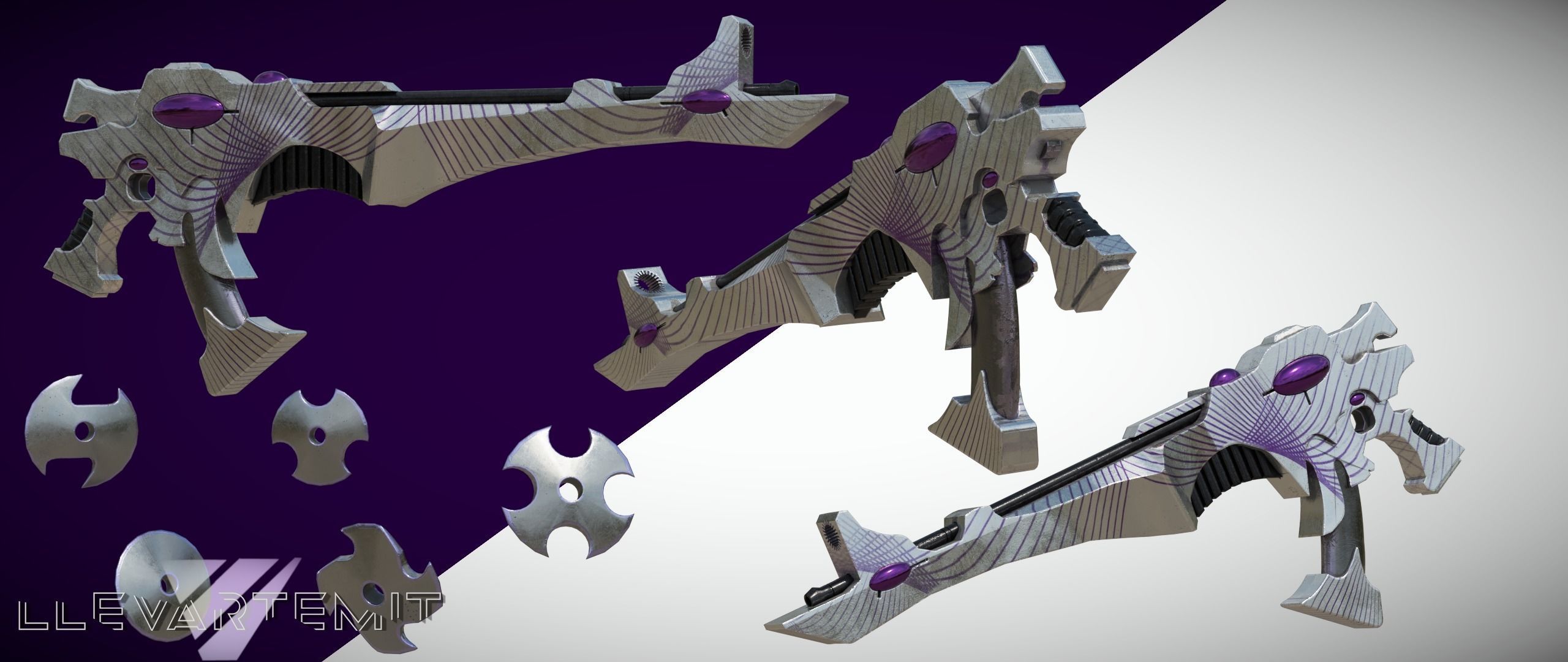 Shuriken Catapult Warhammer 40000 Eldar Low-poly 3D model_13