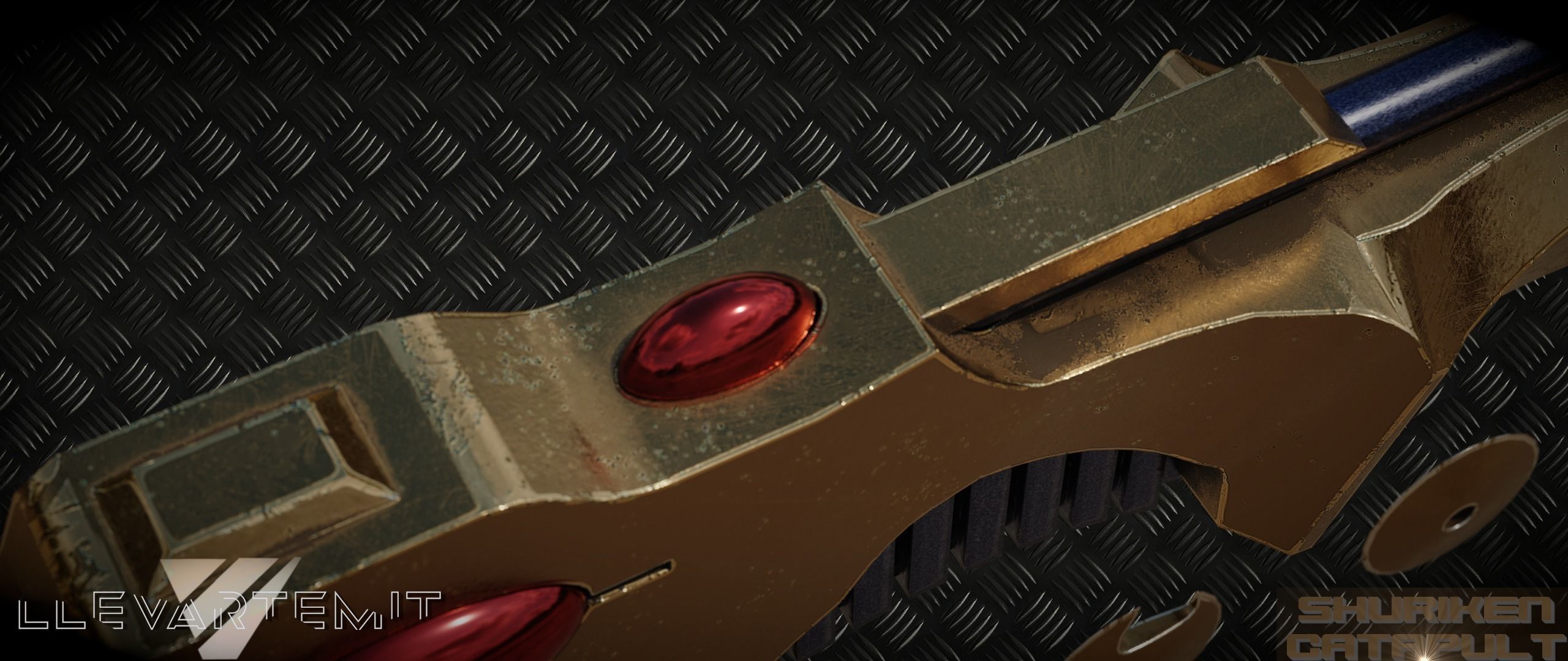 Shuriken Catapult Warhammer 40000 Eldar Low-poly 3D model_7