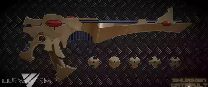 Shuriken Catapult Warhammer 40000 Eldar Low-poly 3D model