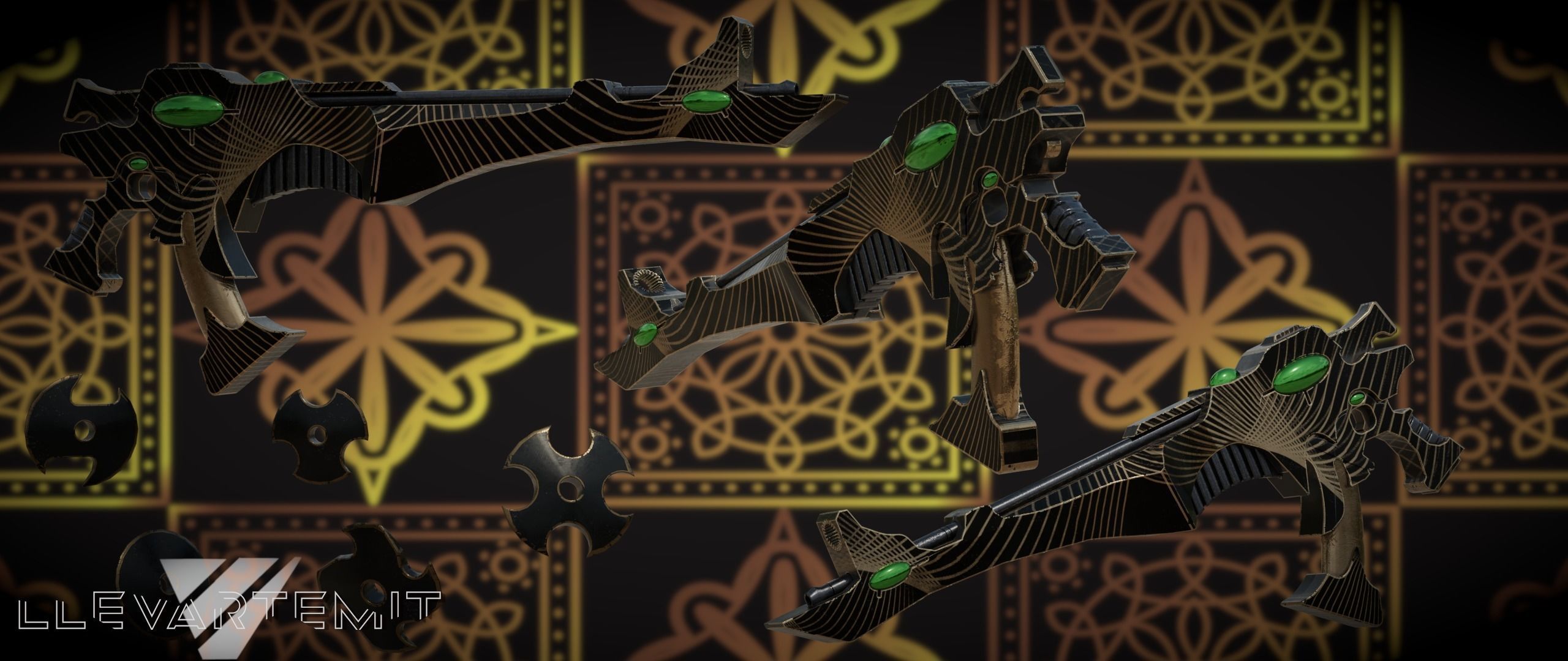 Shuriken Catapult Warhammer 40000 Eldar Low-poly 3D model_12