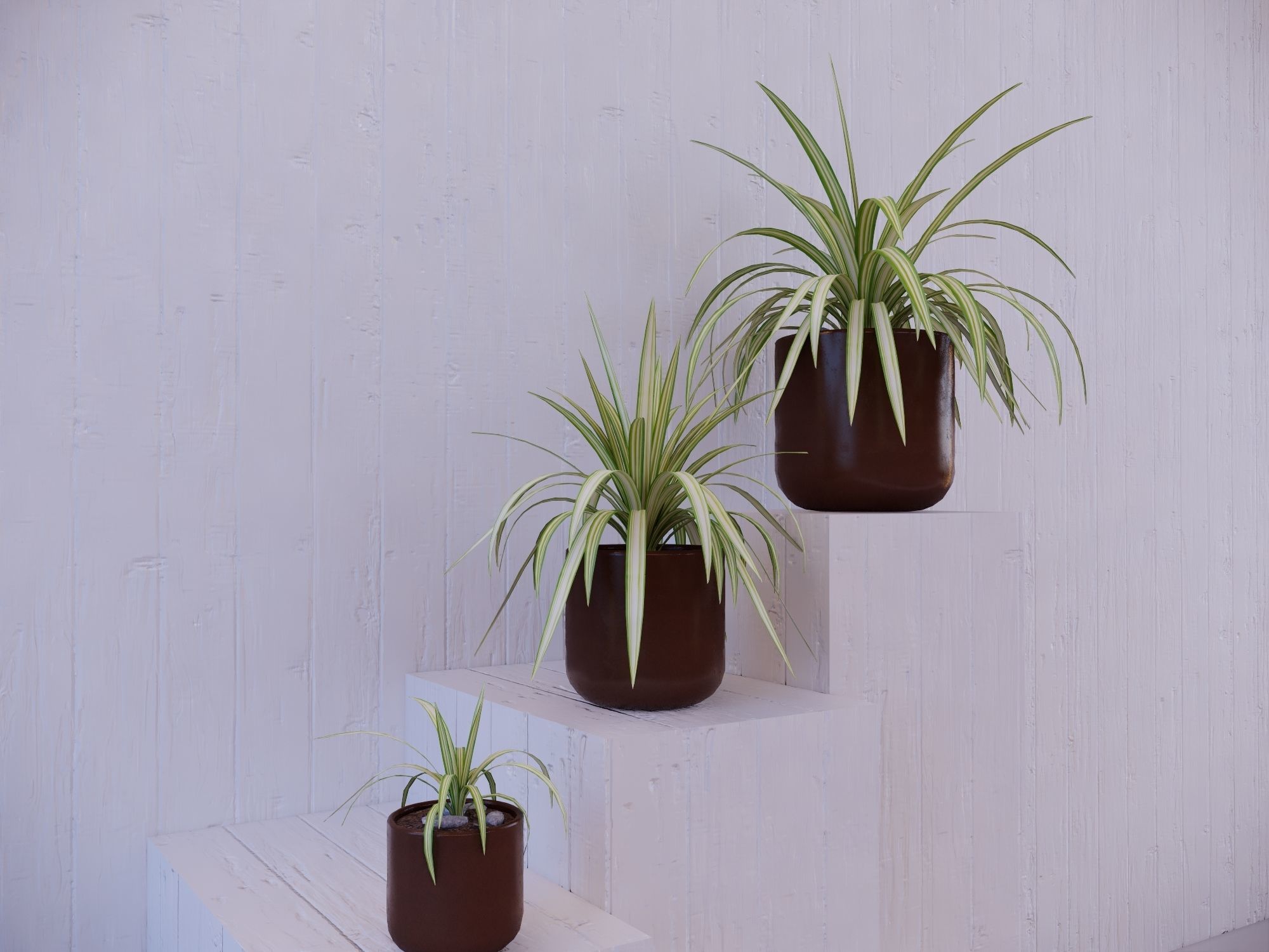 Revit Family pot plant - Three sizes- High quality 3D model 3D model_3