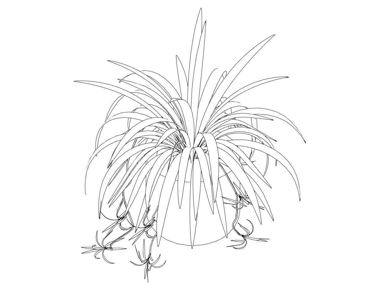 Revit Family pot plant - Three sizes- High quality 3D model 3D model_32