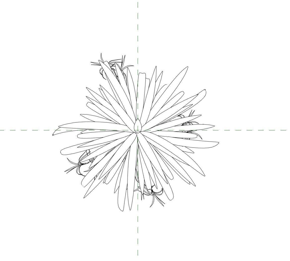 Revit Family pot plant - Three sizes- High quality 3D model 3D model_35