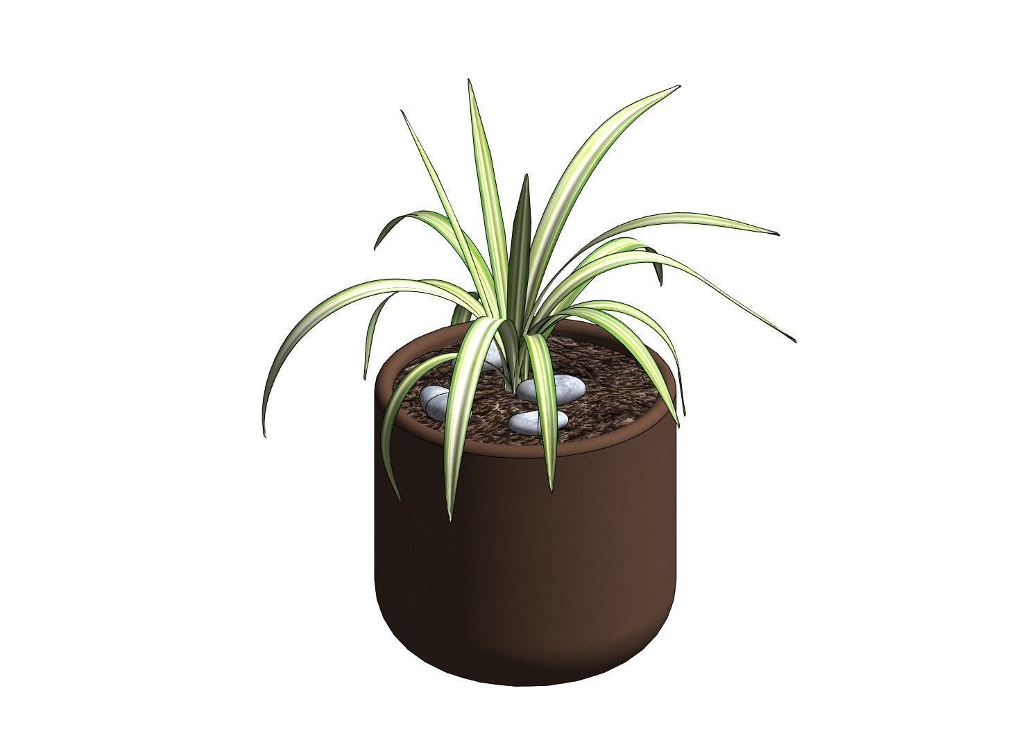Revit Family pot plant - Three sizes- High quality 3D model 3D model_19