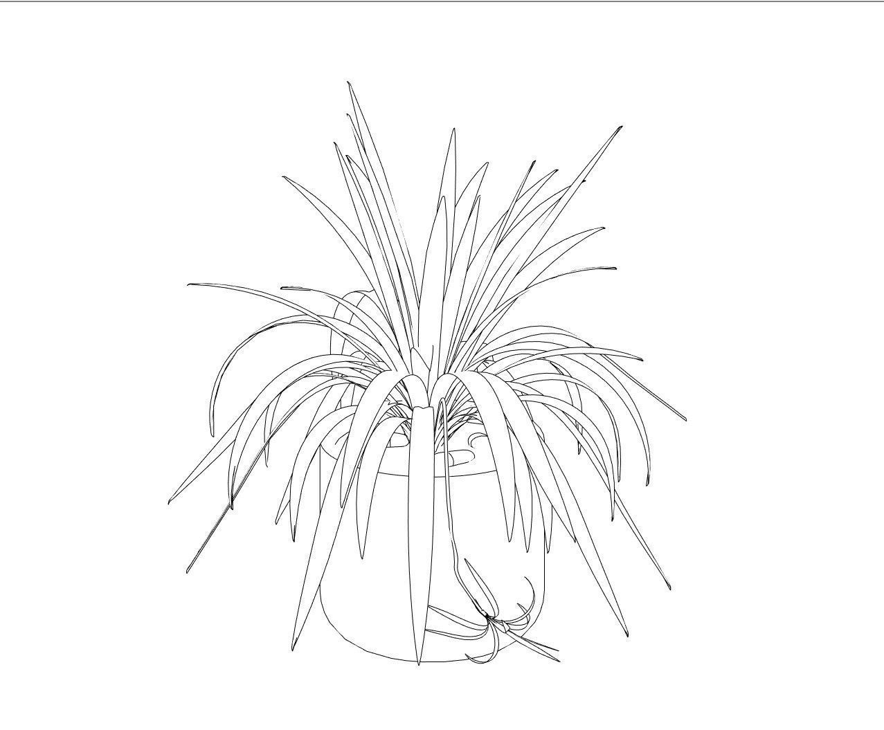 Revit Family pot plant - Three sizes- High quality 3D model 3D model_26