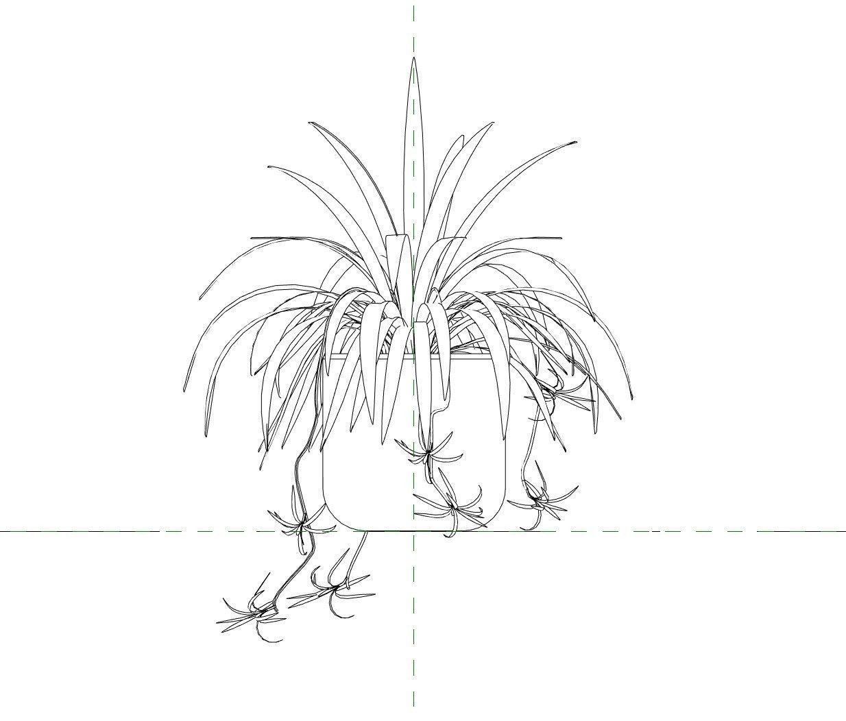 Revit Family pot plant - Three sizes- High quality 3D model 3D model_37