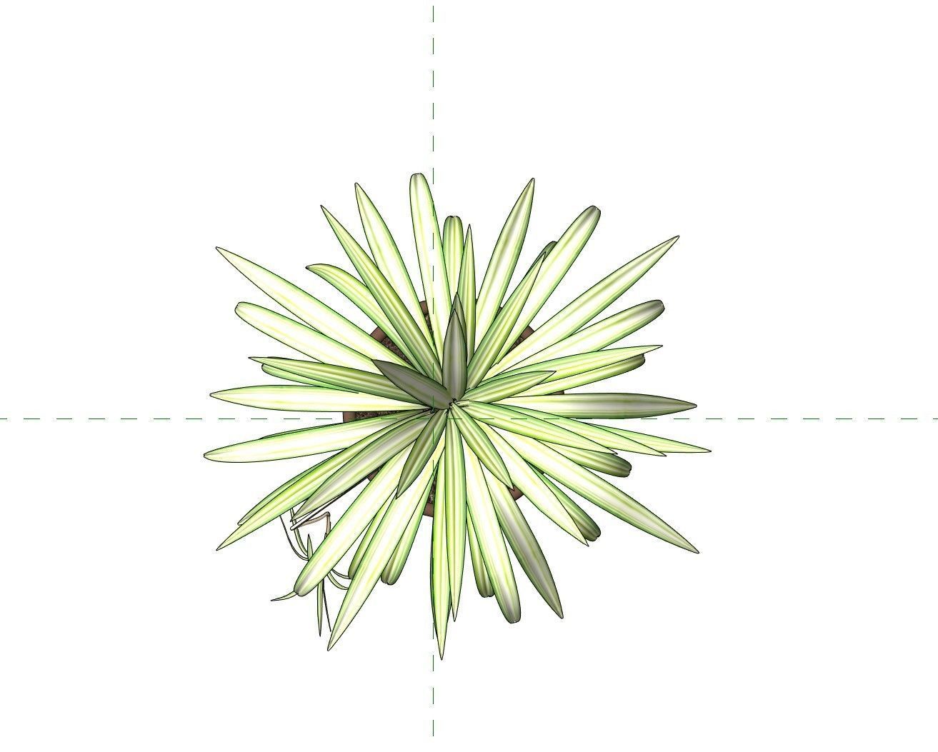 Revit Family pot plant - Three sizes- High quality 3D model 3D model_27