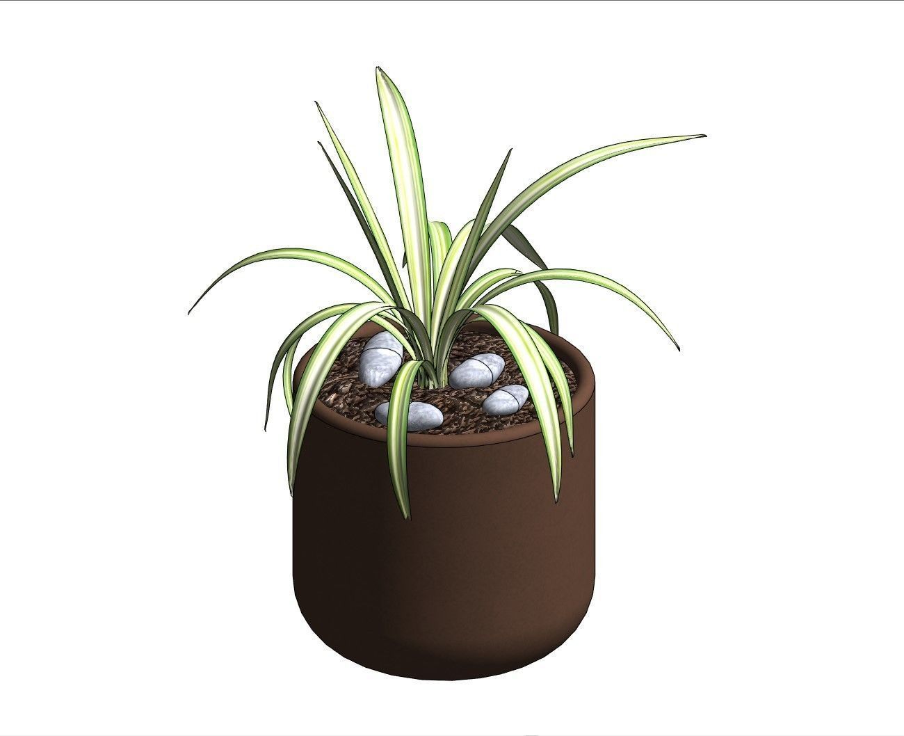 Revit Family pot plant - Three sizes- High quality 3D model 3D model_21