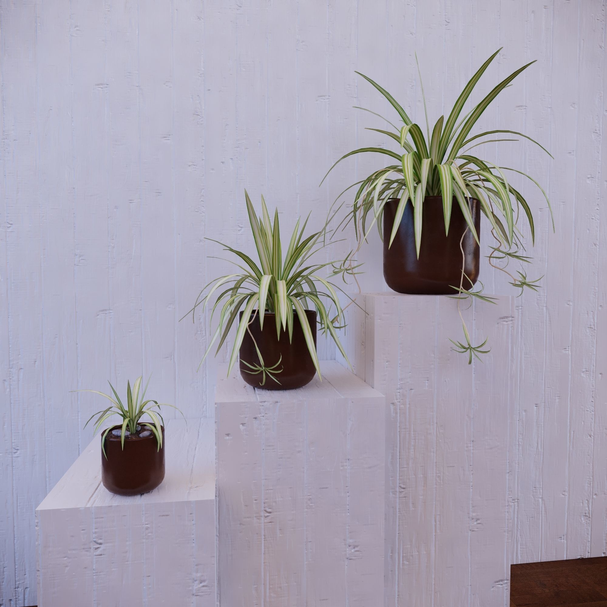 Revit Family pot plant - Three sizes- High quality 3D model 3D model_1