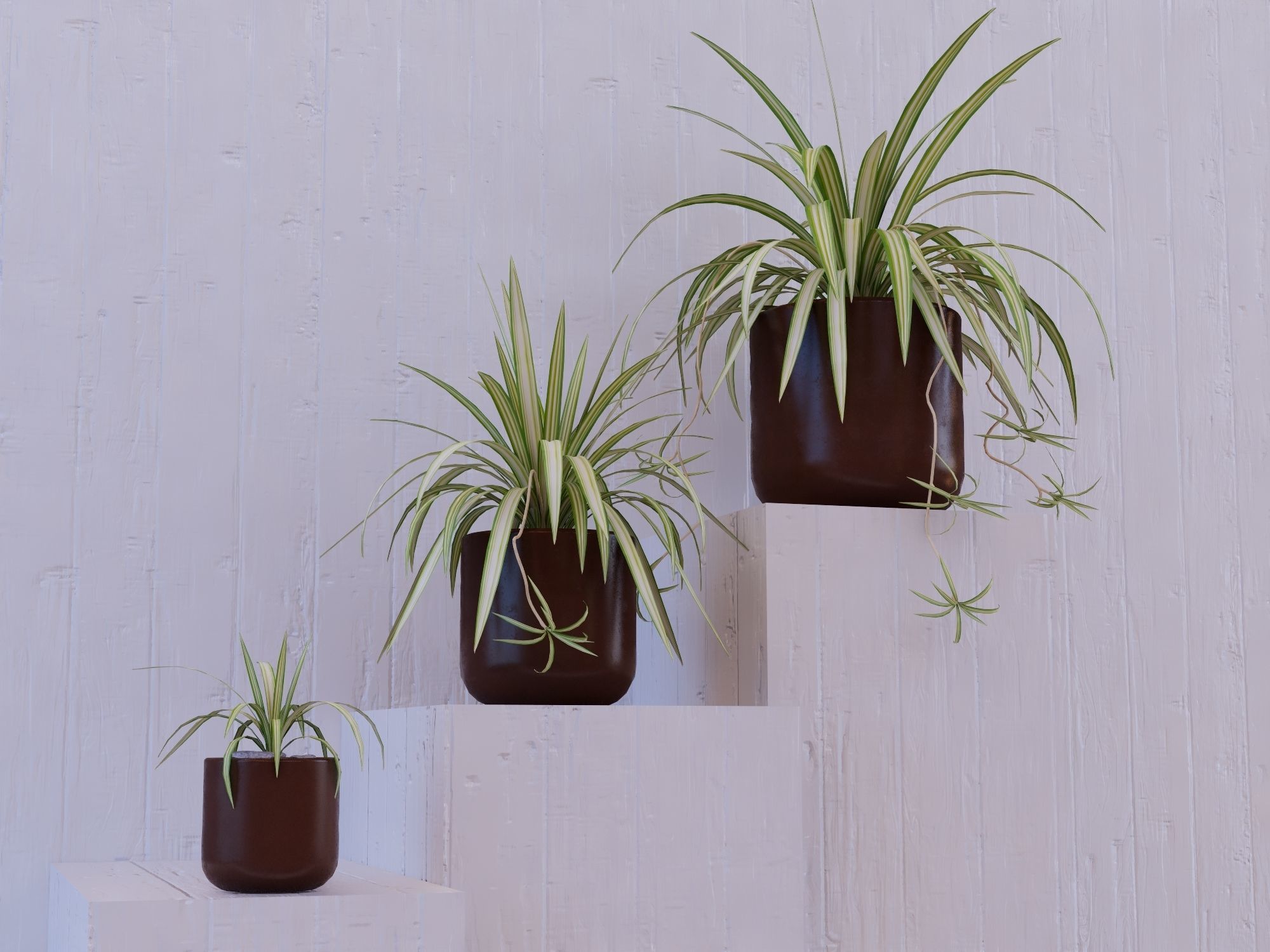 Revit Family pot plant - Three sizes- High quality 3D model 3D model_13