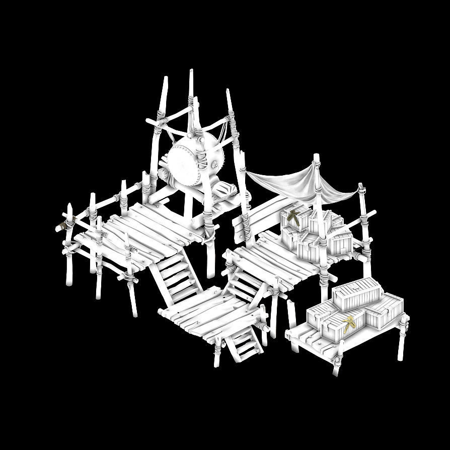 Barracks-Prairie-Yuan Army Snare Drum Stand 3D model_2