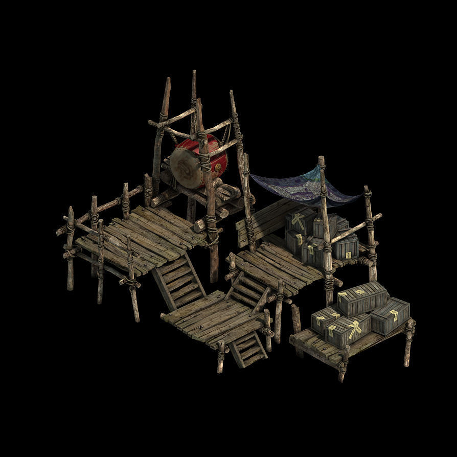 Barracks-Prairie-Yuan Army Snare Drum Stand 3D model_1