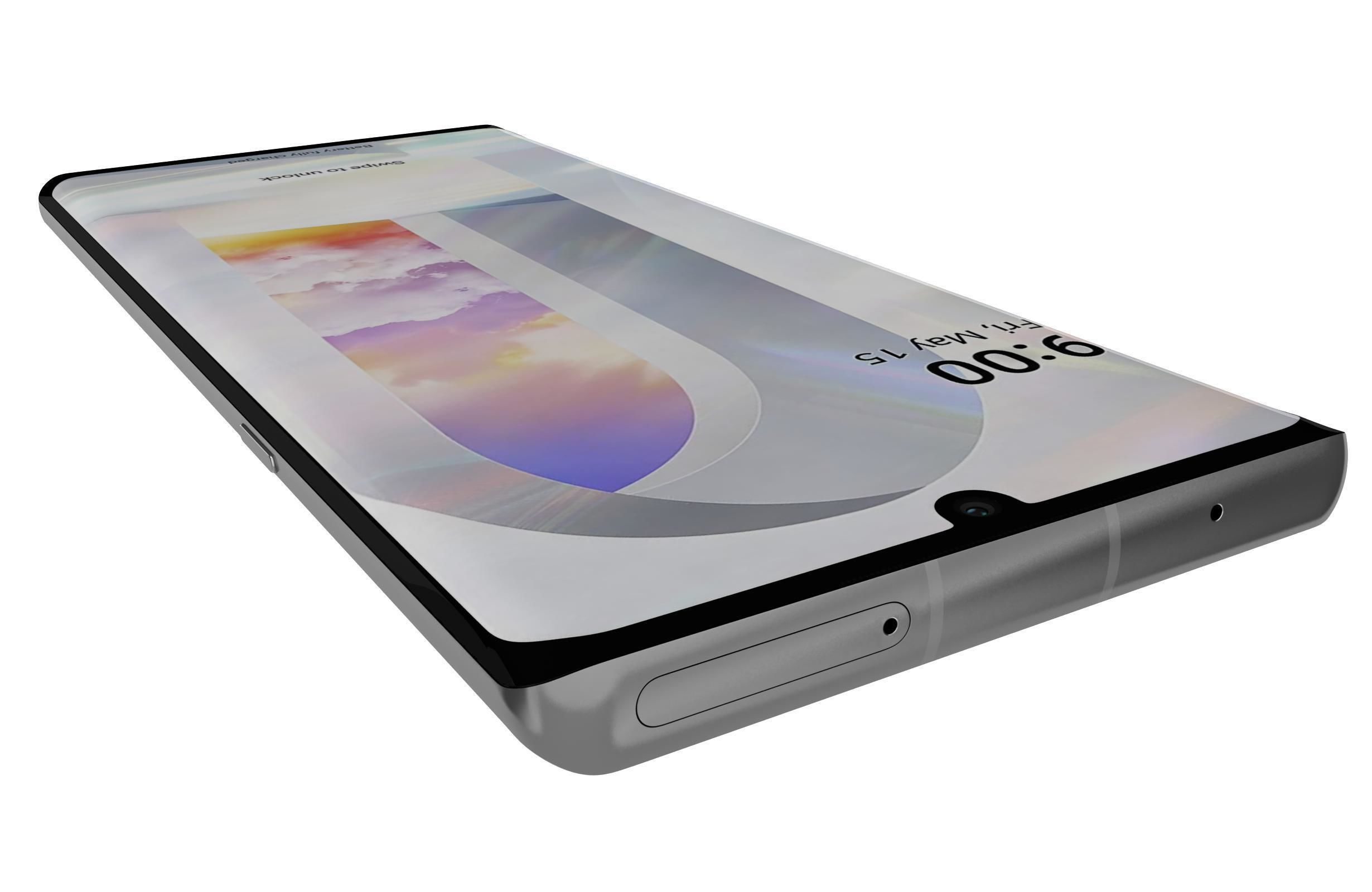 LG Velvet Aurora White 3D model_13