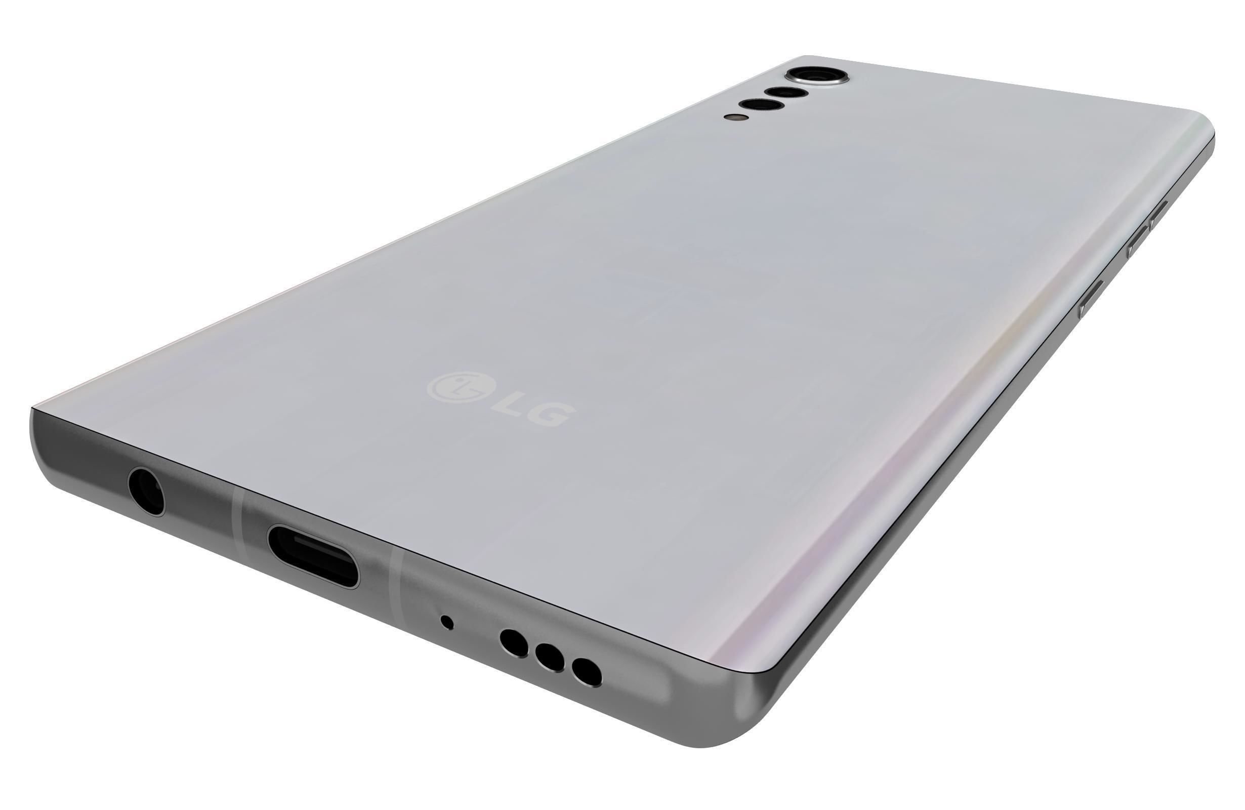 LG Velvet Aurora White 3D model_14