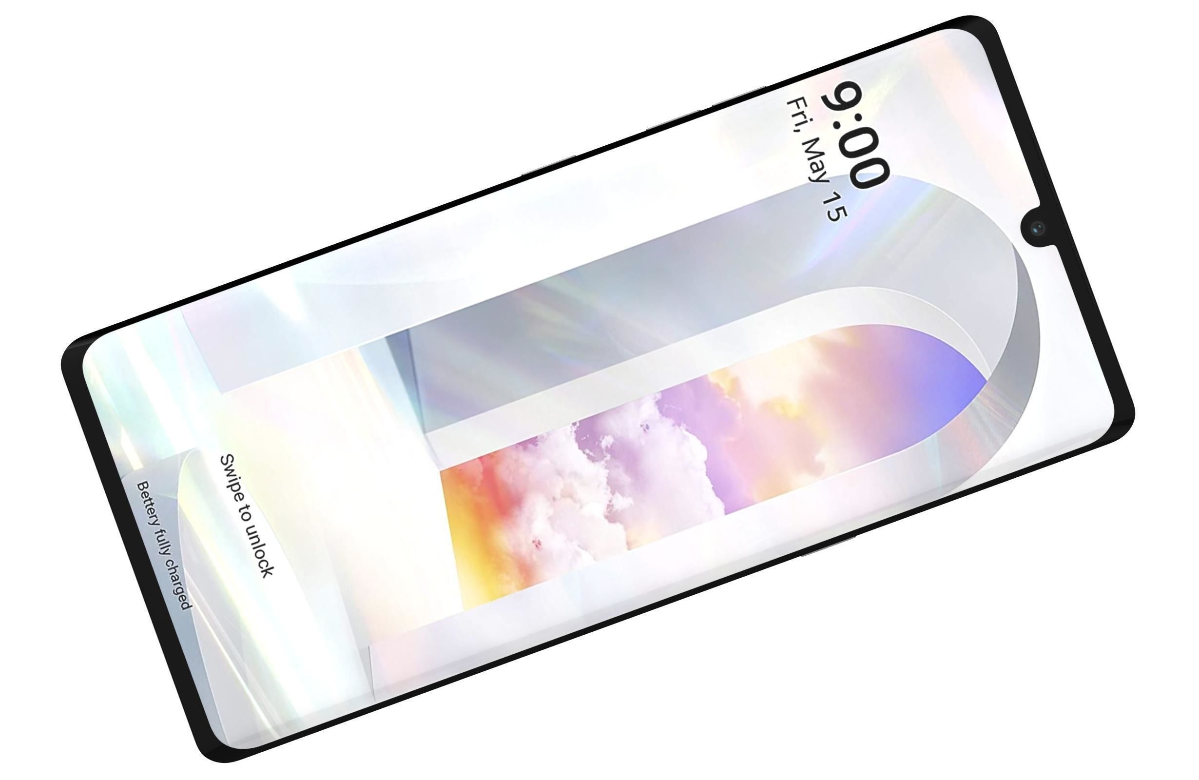 LG Velvet Aurora White 3D model_10