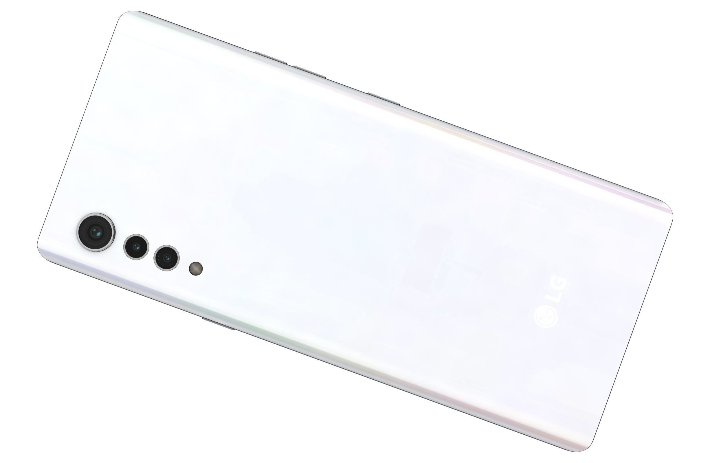 LG Velvet Aurora White 3D model_11