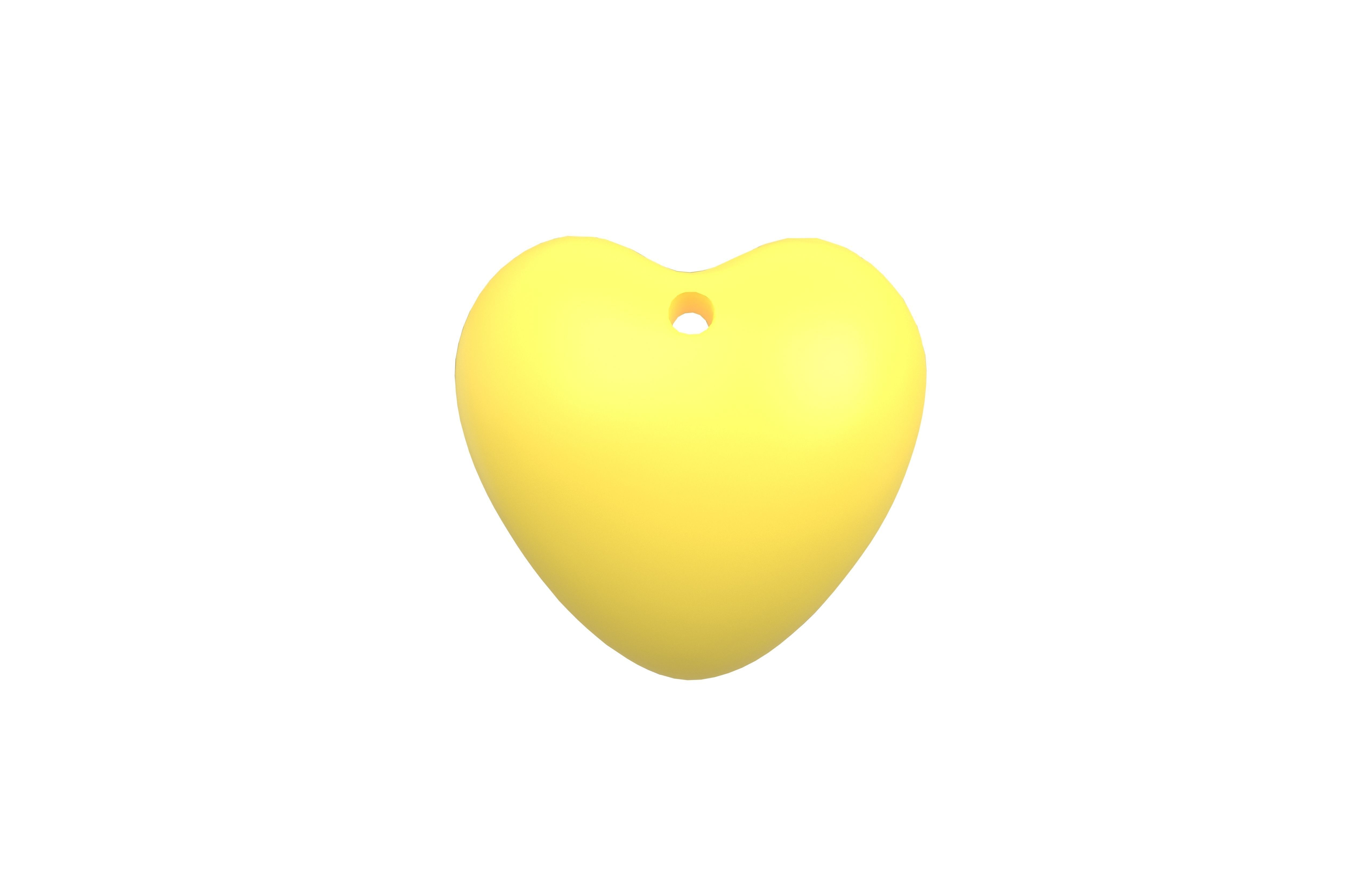 Yellow Heart v2 Low-poly 3D model_1