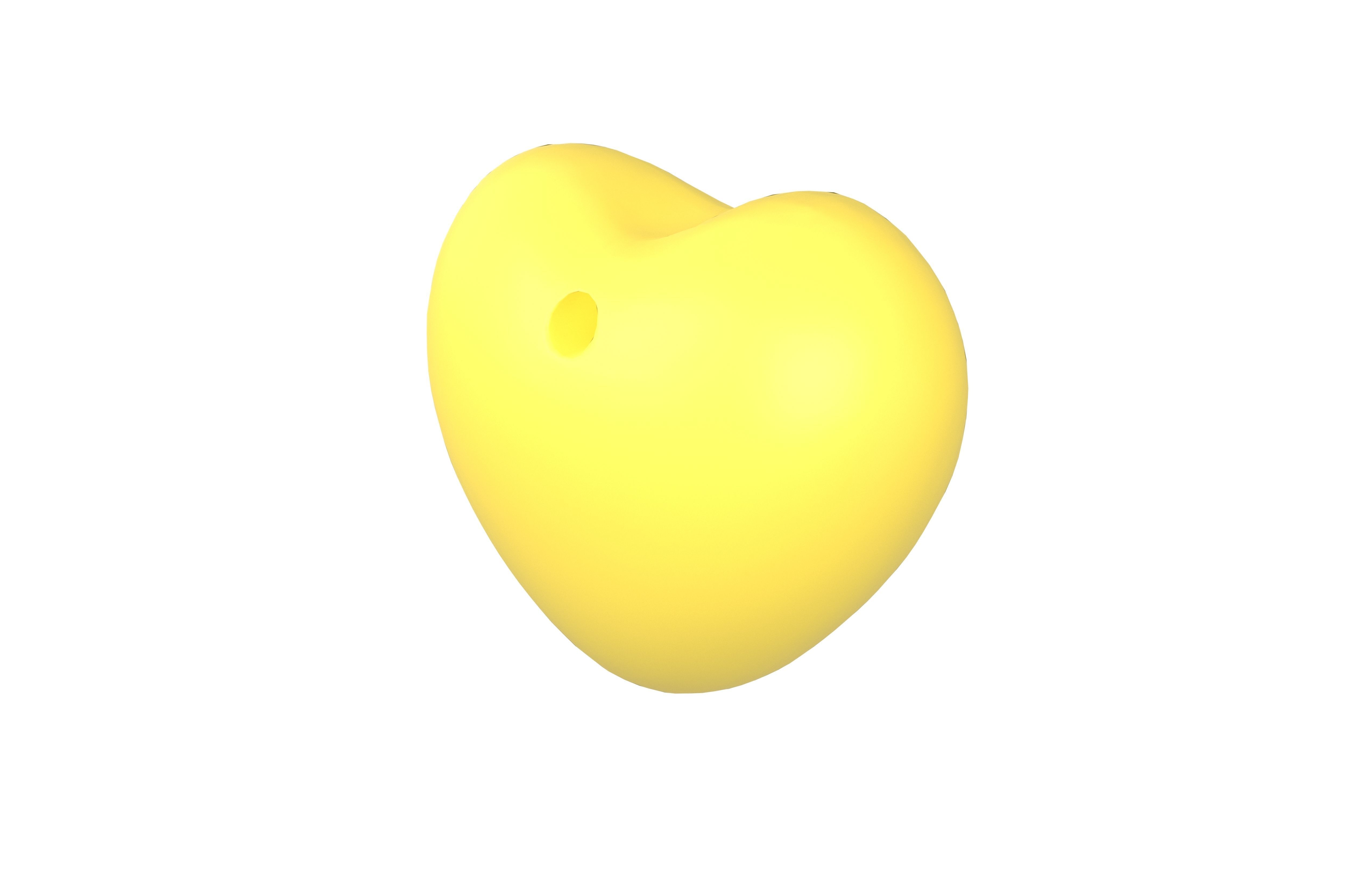 Yellow Heart v2 Low-poly 3D model_2