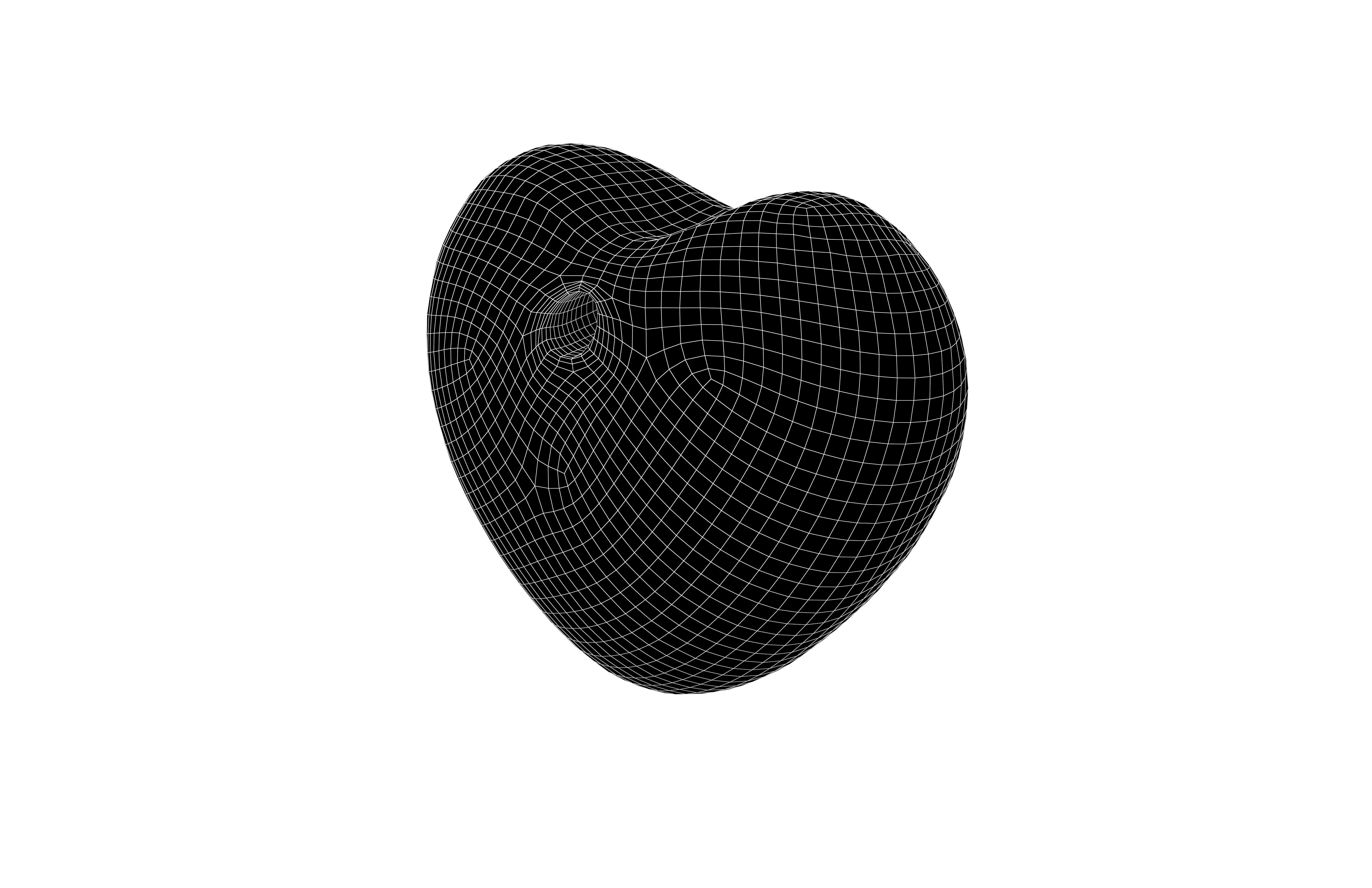 Yellow Heart v2 Low-poly 3D model_6