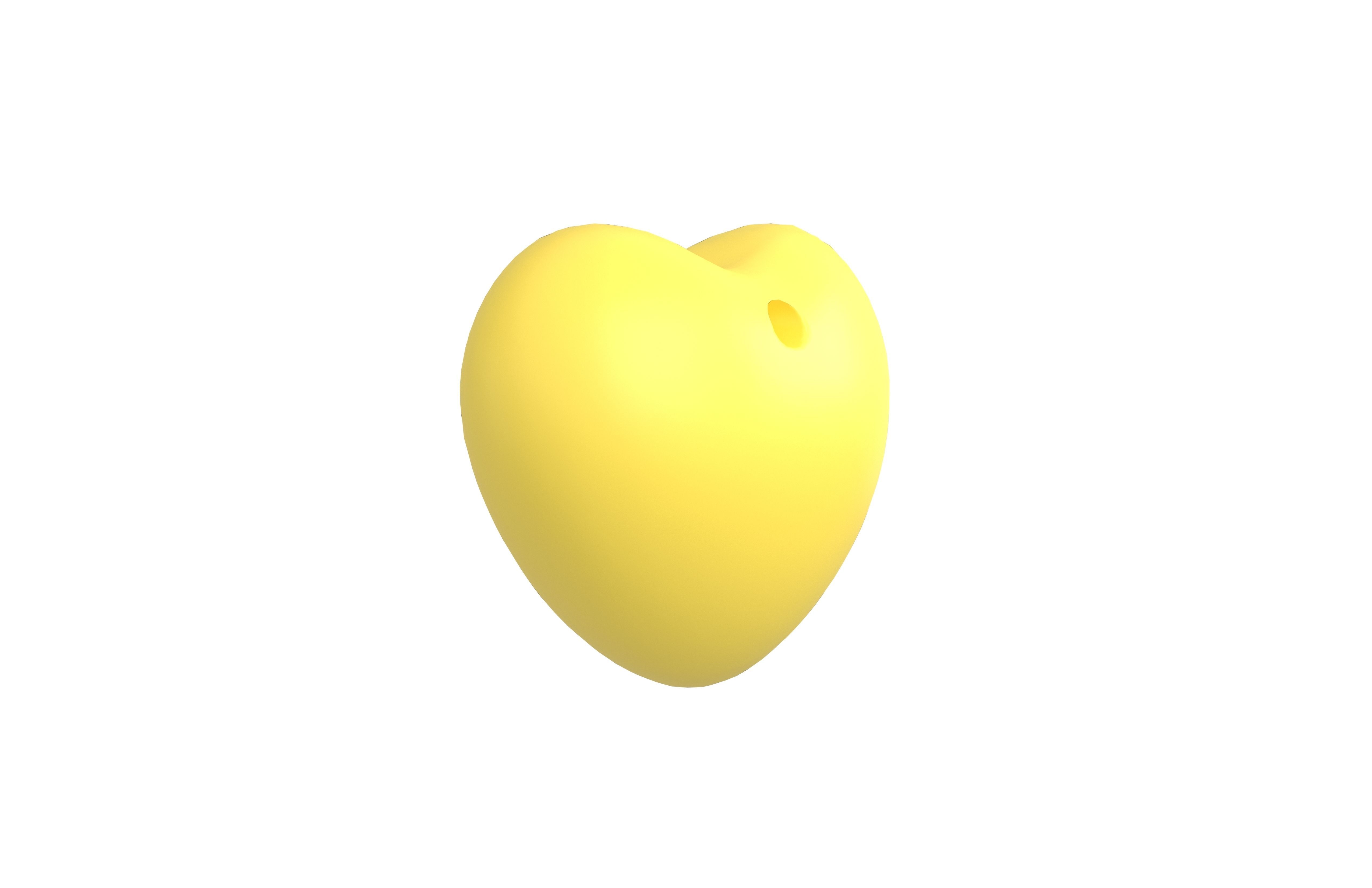 Yellow Heart v2 Low-poly 3D model_3
