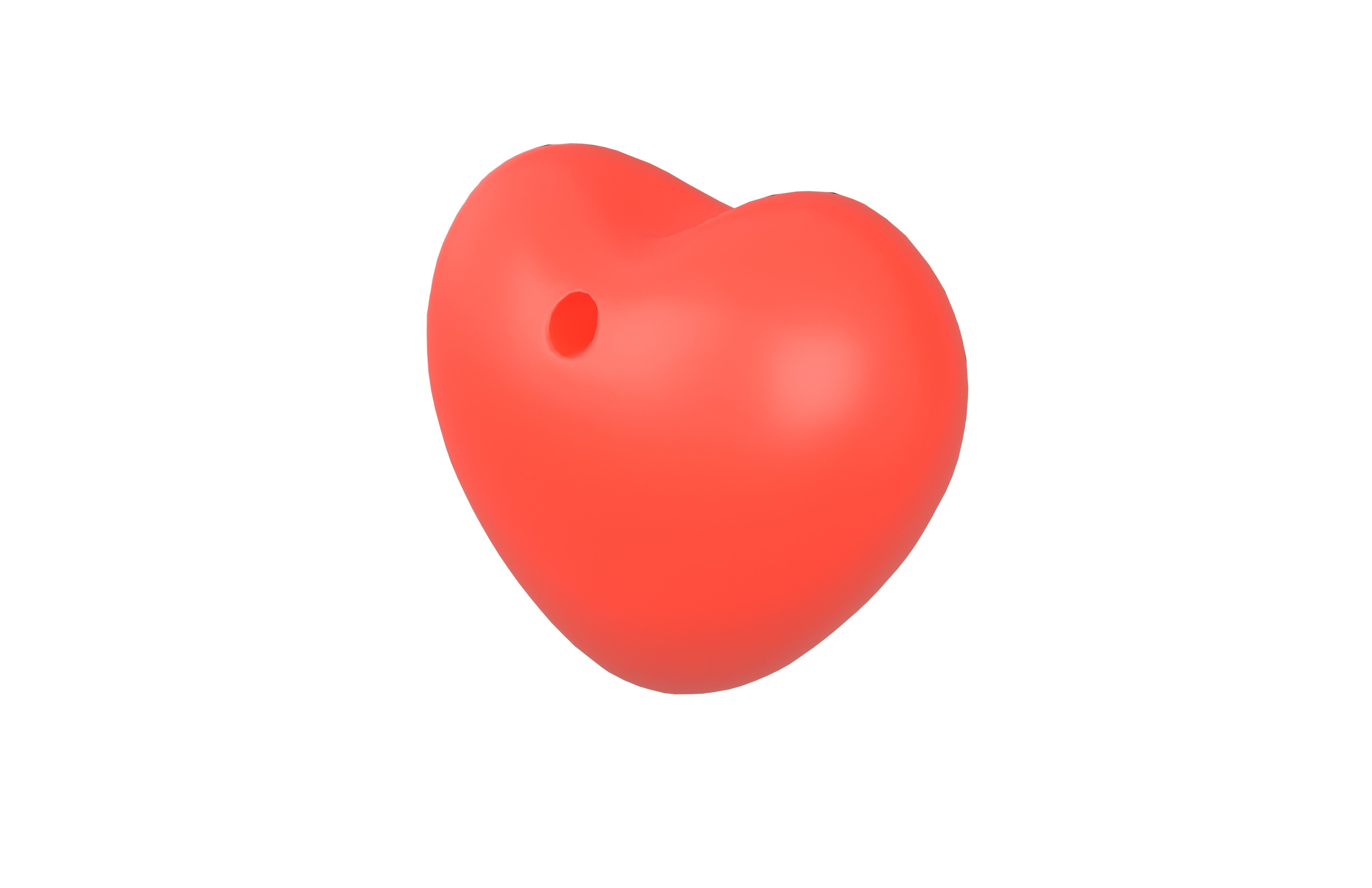 Red Heart v2 Low-poly 3D model_3