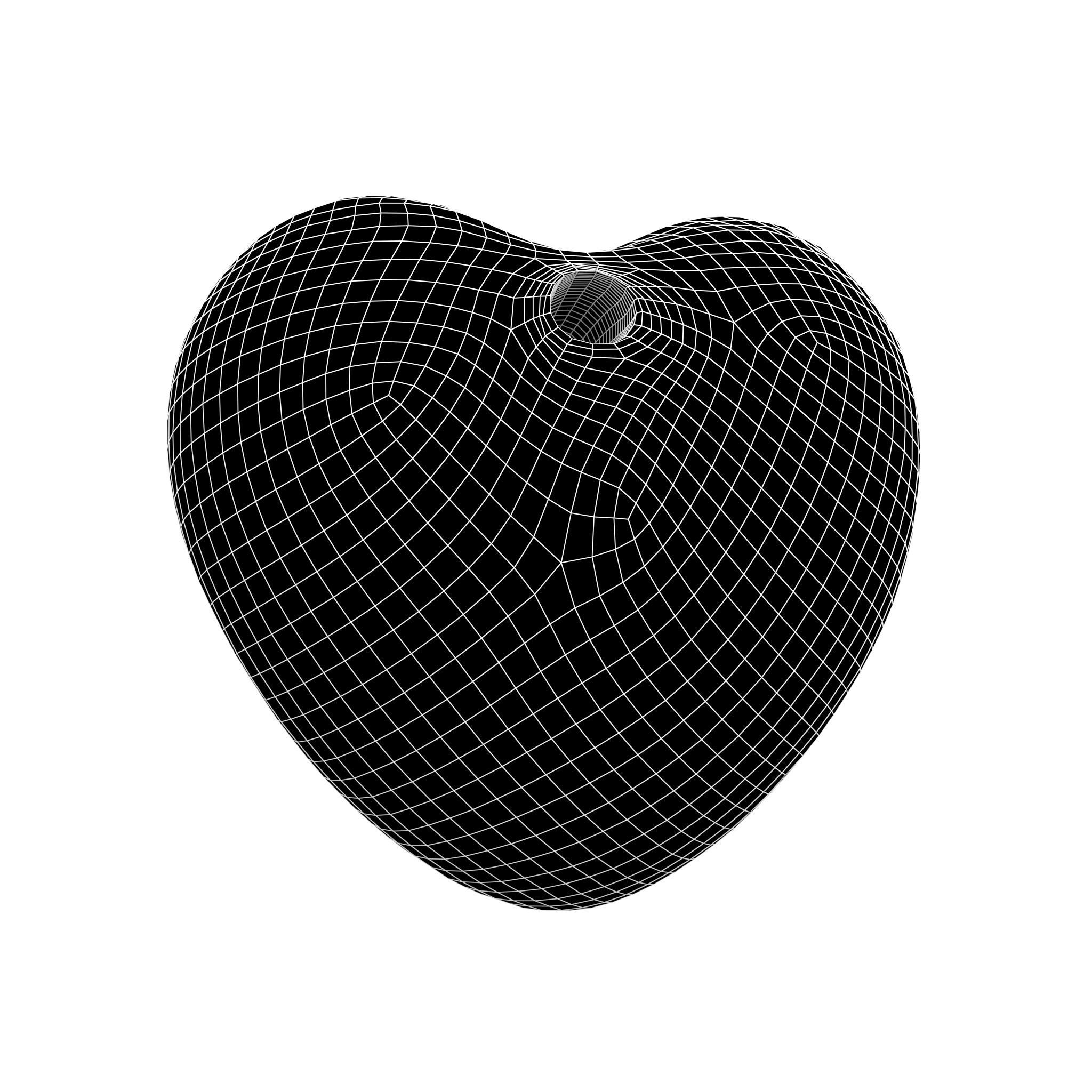 Orange Heart v2 Low-poly 3D model_4