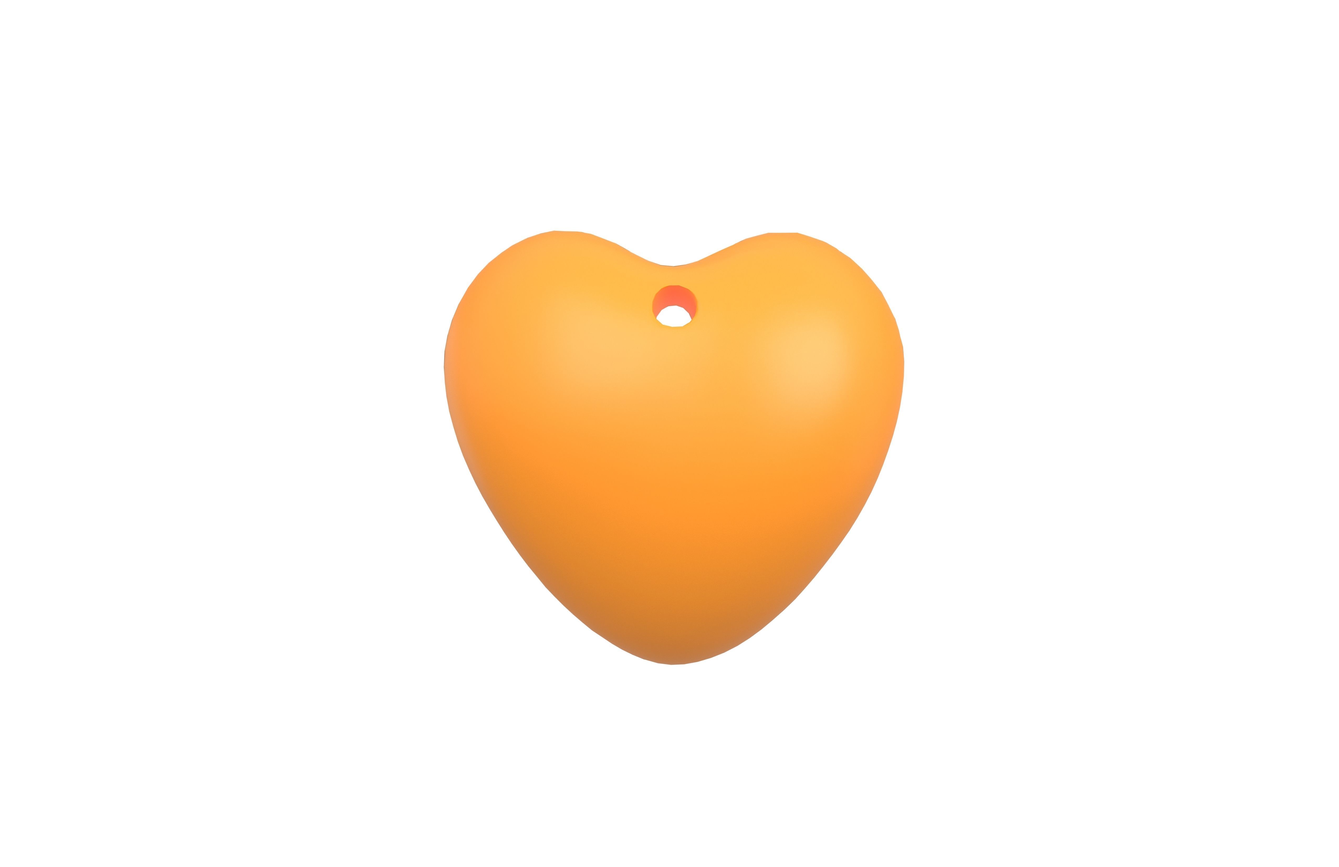 Orange Heart v2 Low-poly 3D model_1