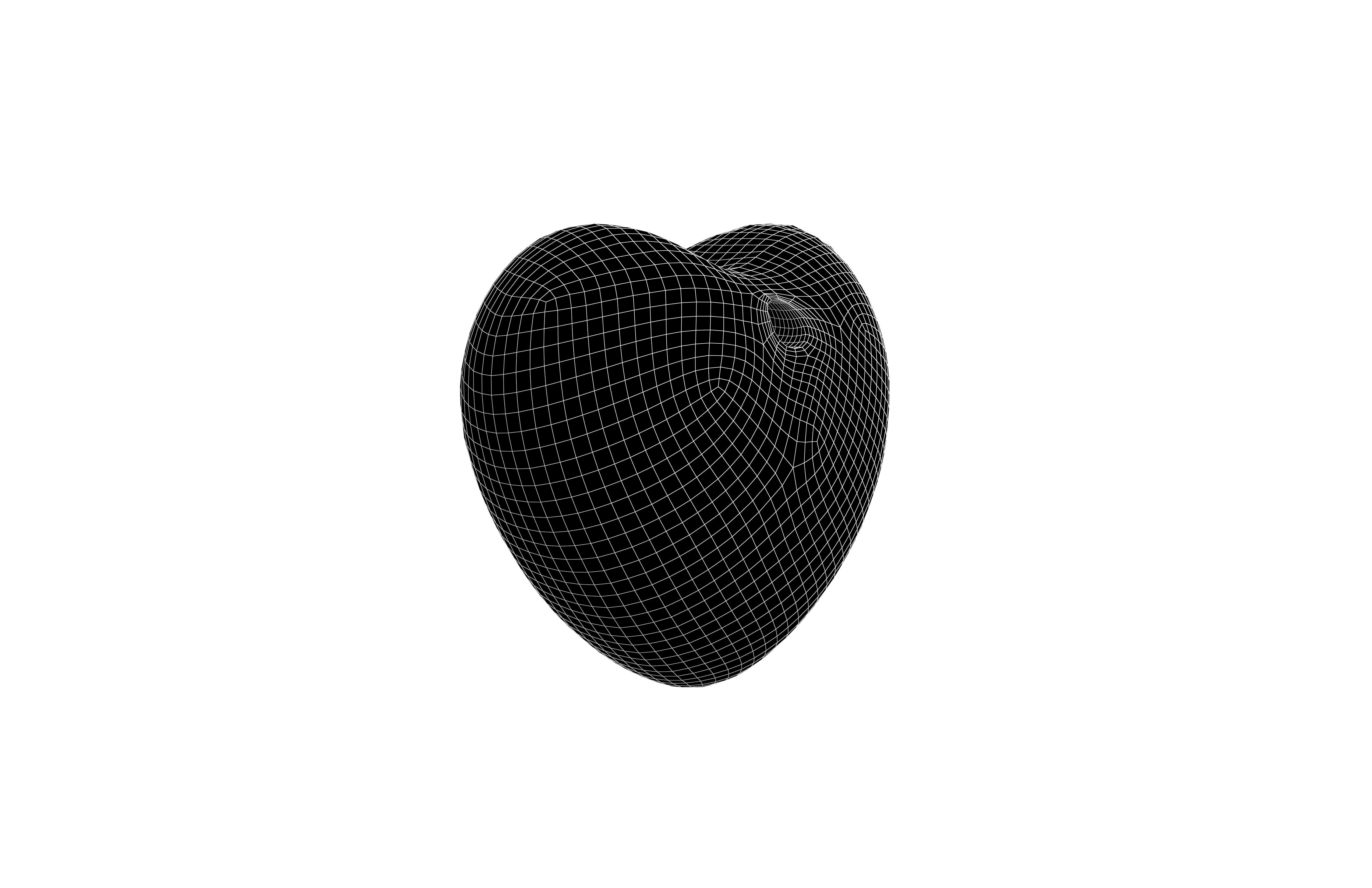 Orange Heart v2 Low-poly 3D model_7