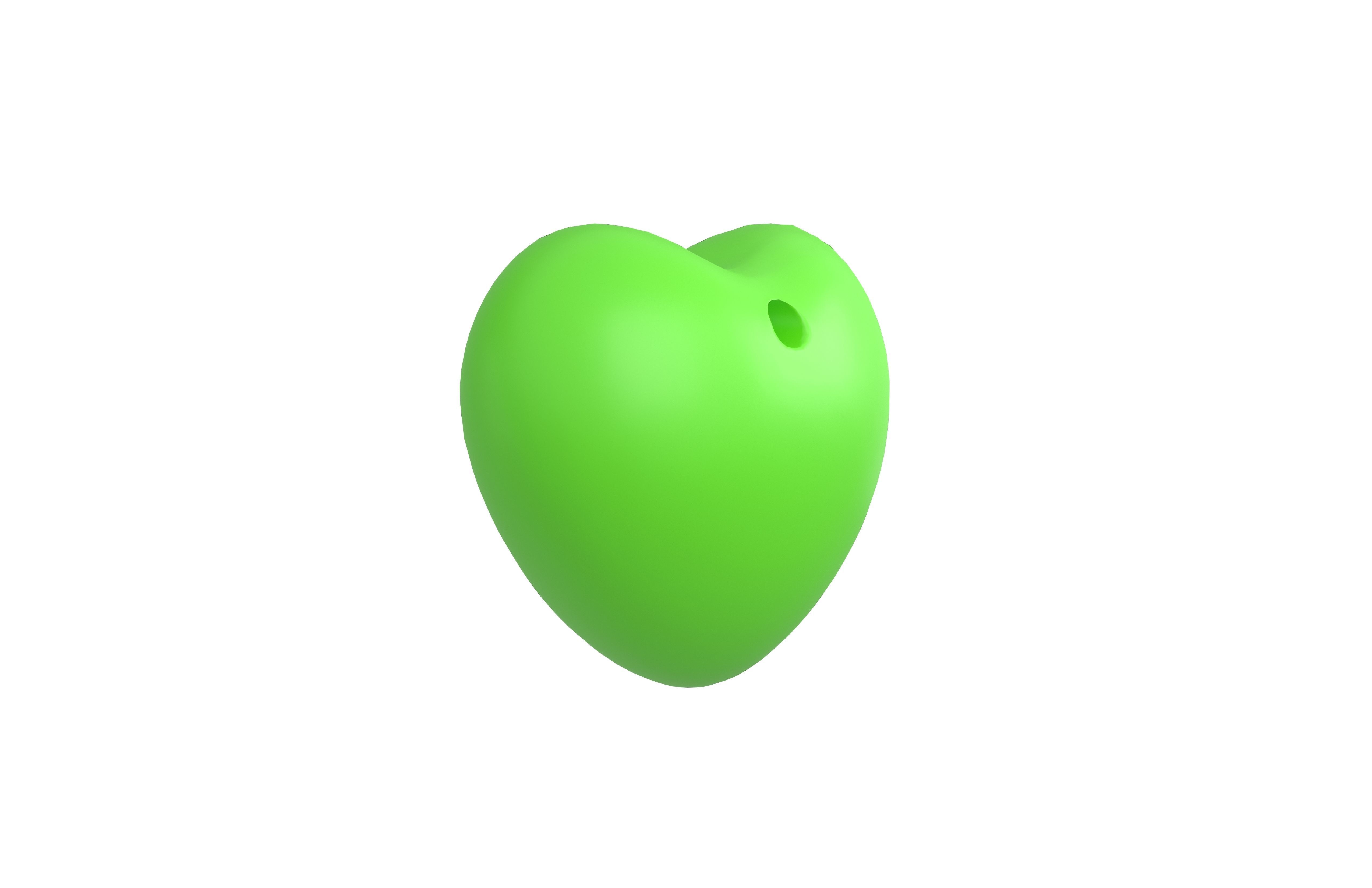 Green Heart v2 Low-poly 3D model_3