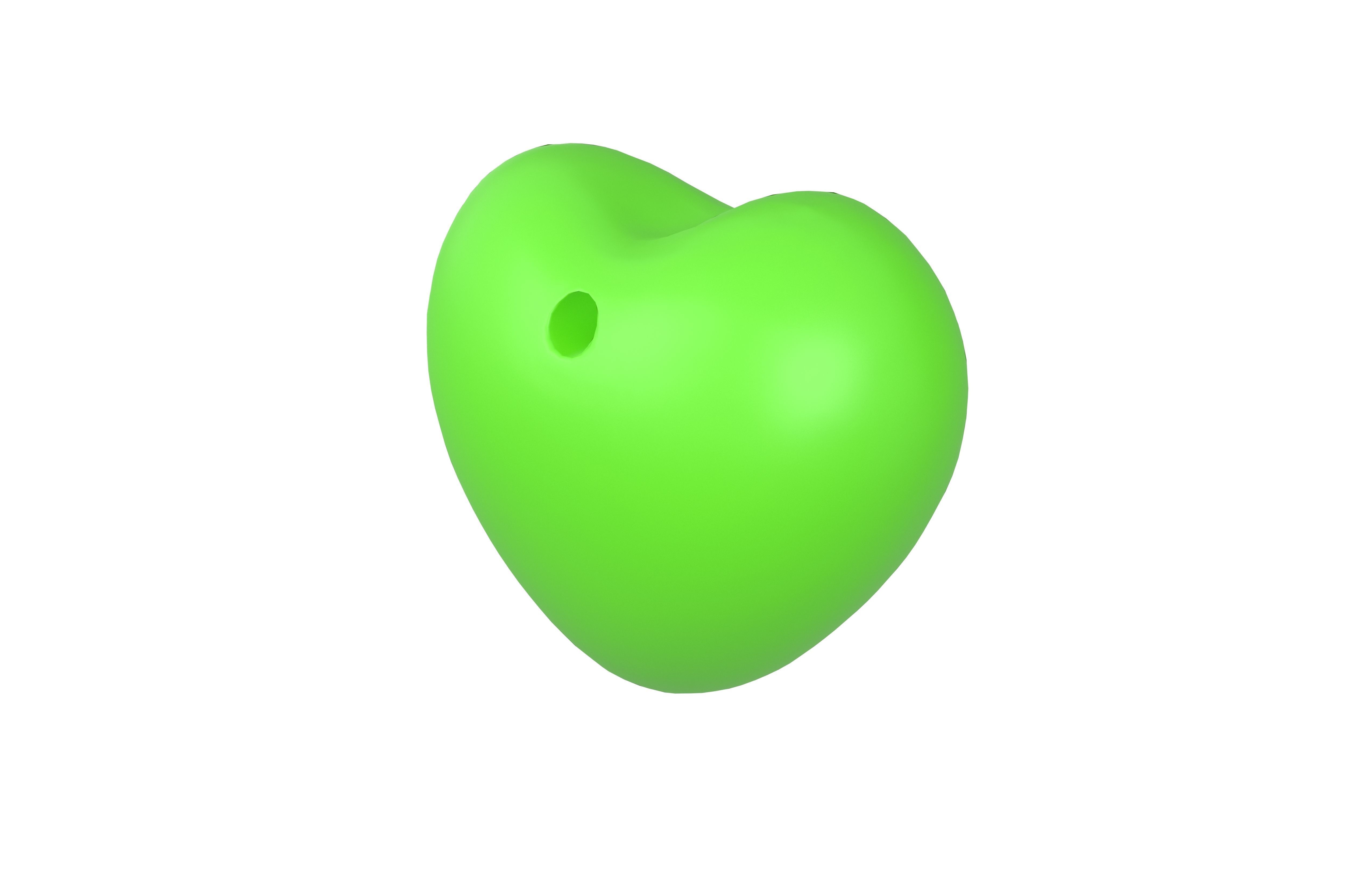 Green Heart v2 Low-poly 3D model_1