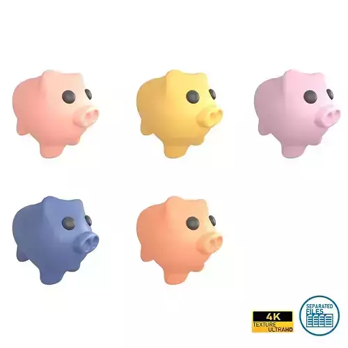 Piggy Bank V1 Pack 01 Low-poly 3D model