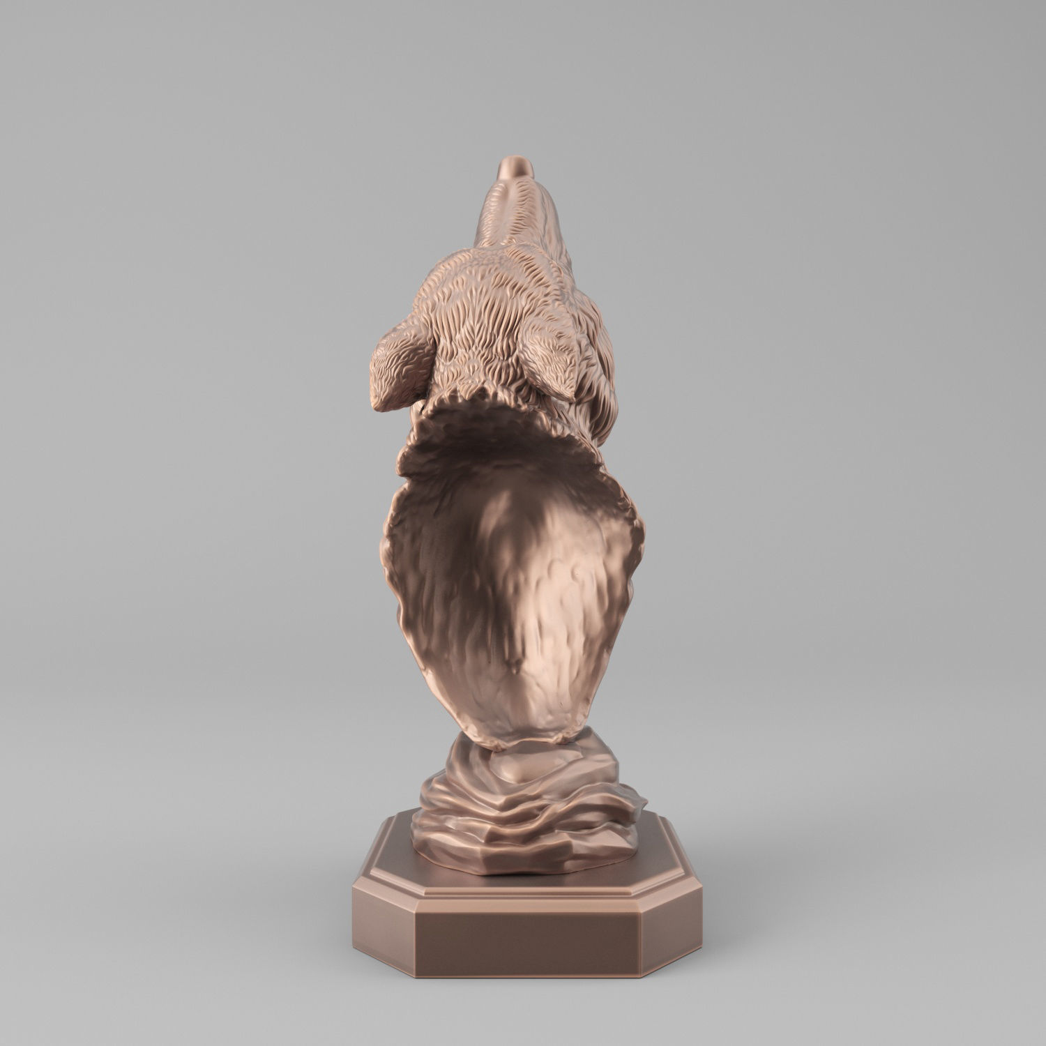 Wolf head howl 3D print model_6