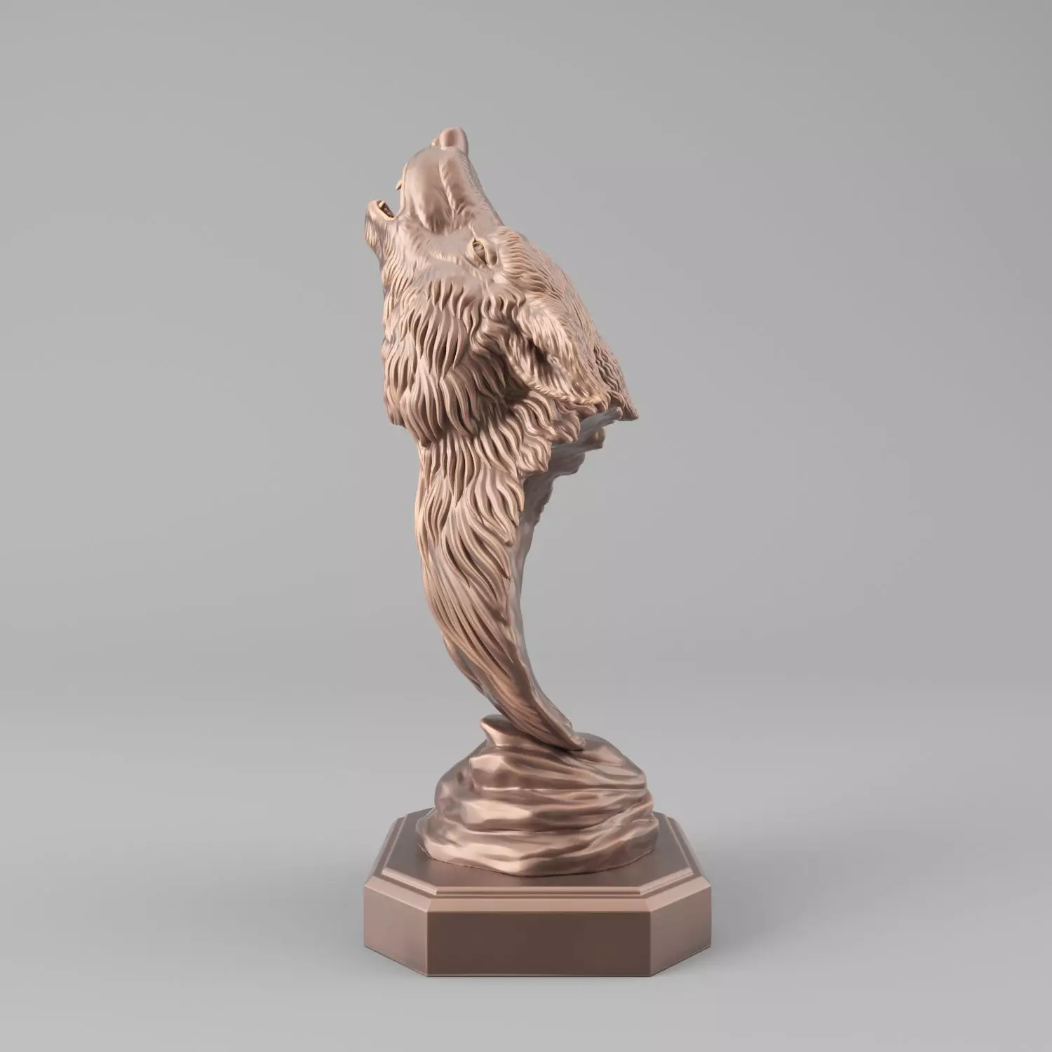 Wolf head howl 3D print model_0
