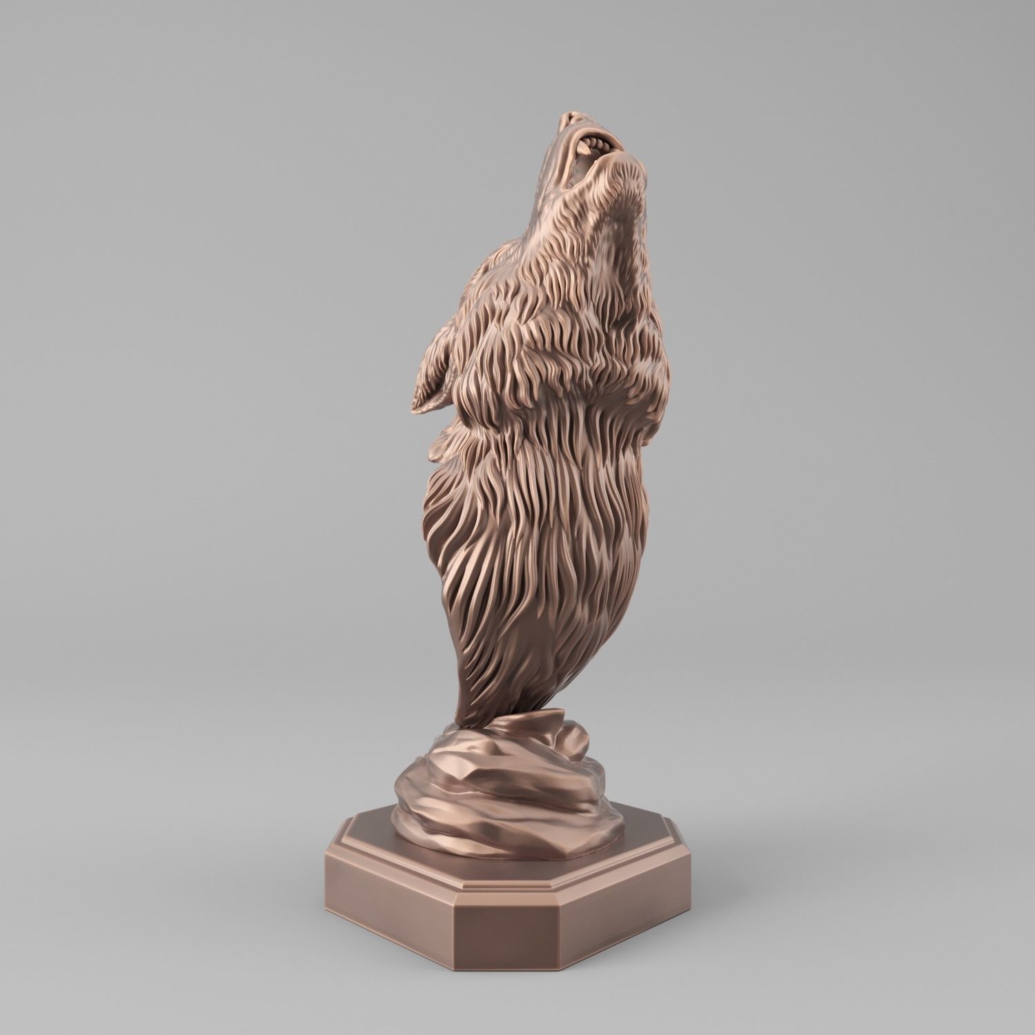 Wolf head howl 3D print model_3