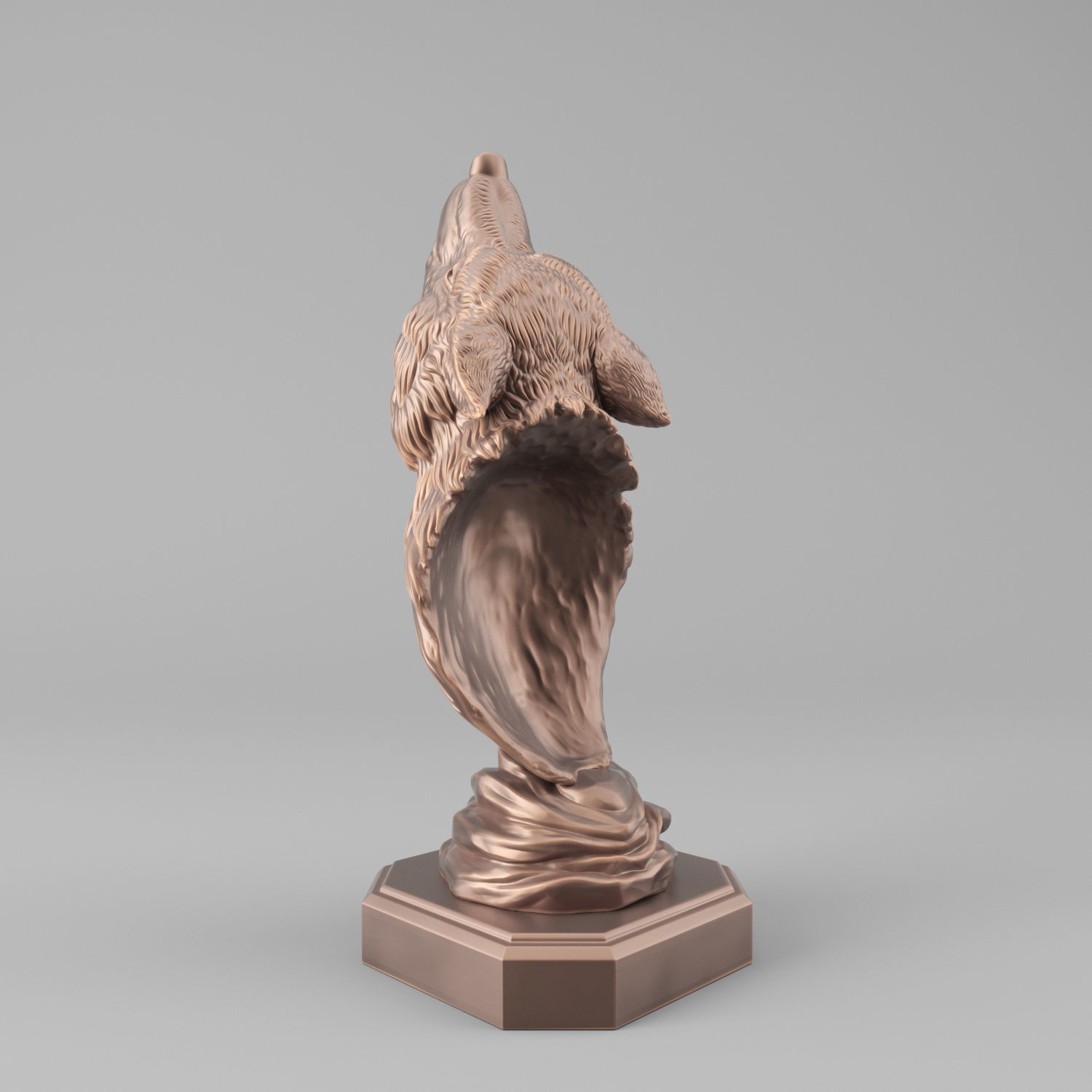 Wolf head howl 3D print model_7