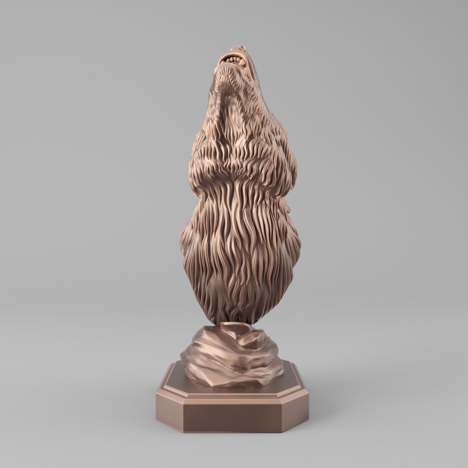 Wolf head howl 3D print model_2