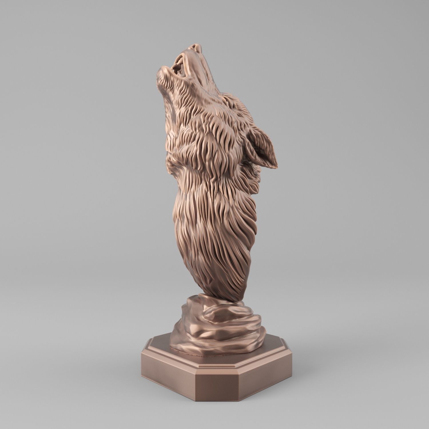 Wolf head howl 3D print model_1